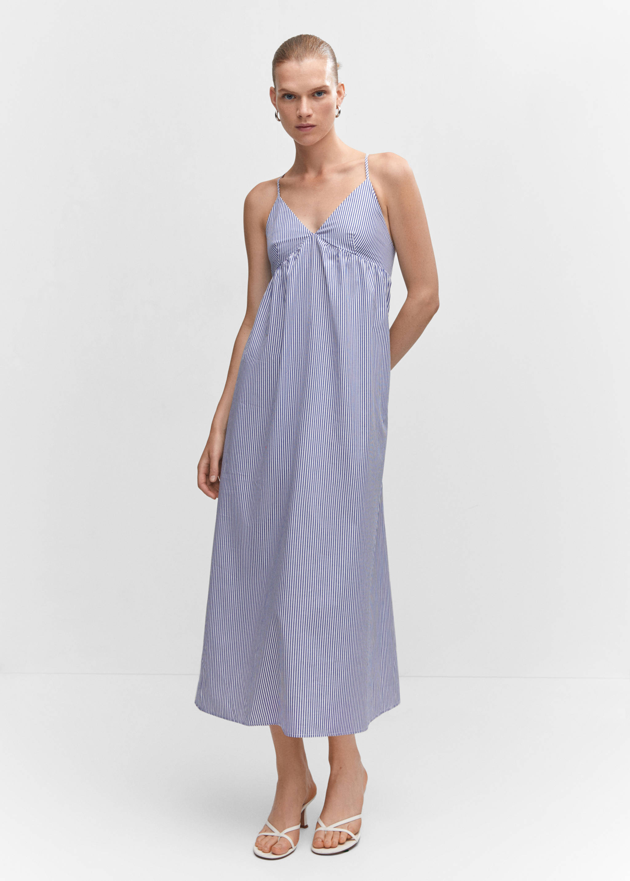 Vestido algodón espalda cruzada - Plano general