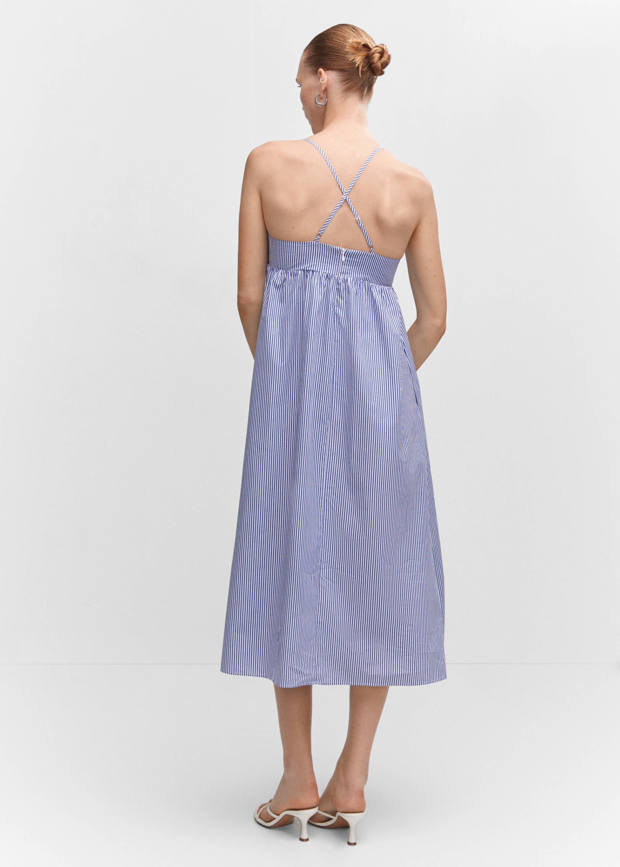 Vestido algodón espalda cruzada - Reverso del artículo