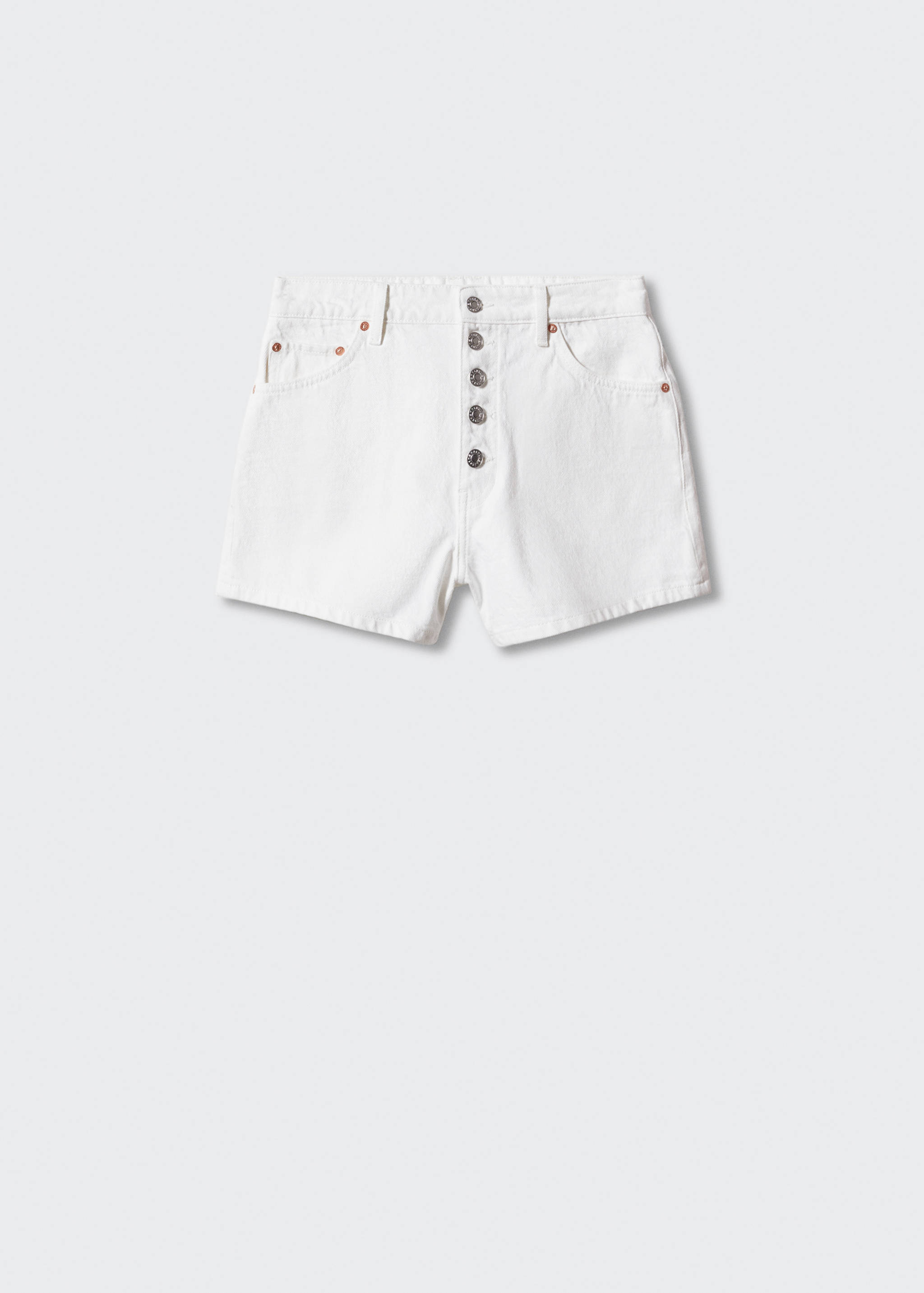 系扣牛仔短裤 - null