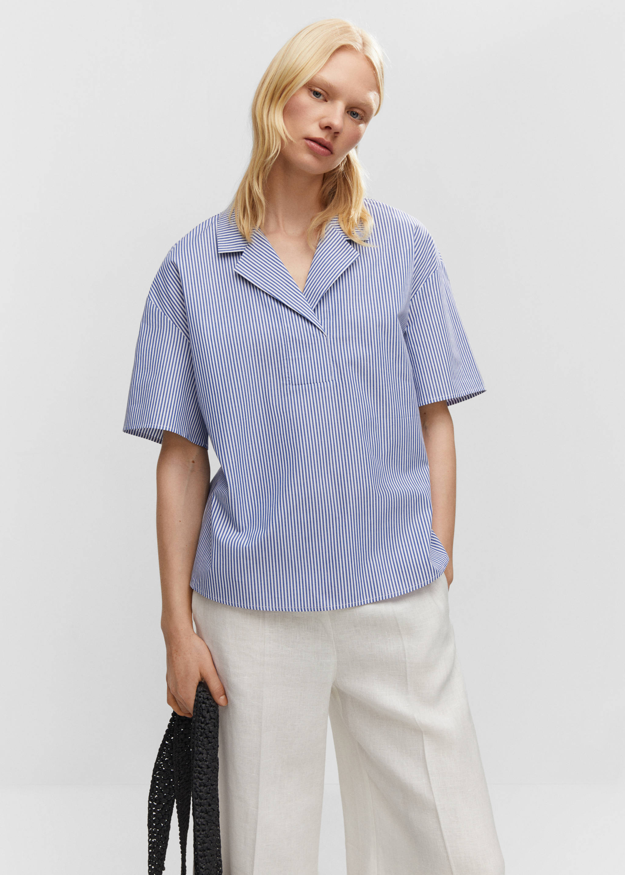Chemise rayures manches courtes - Plan moyen
