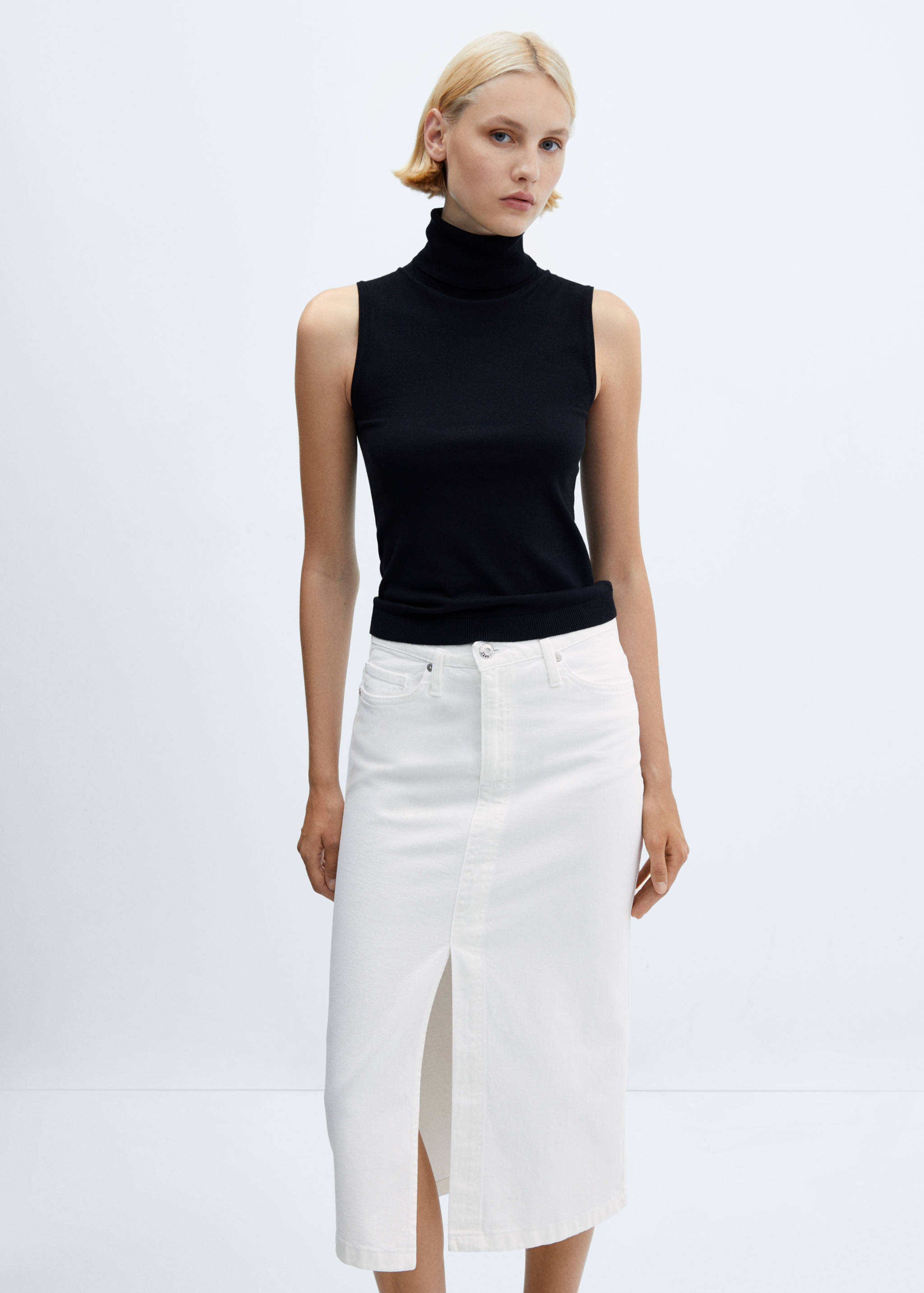 تنورة ميدي من الدنيم - تفاصيل المنتج 1