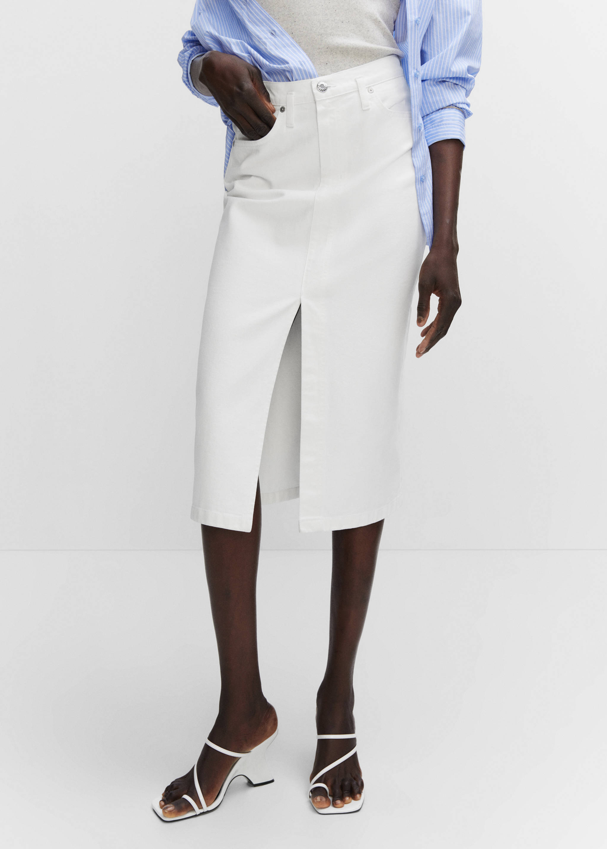 Denim midi-skirt - Details of the article 3