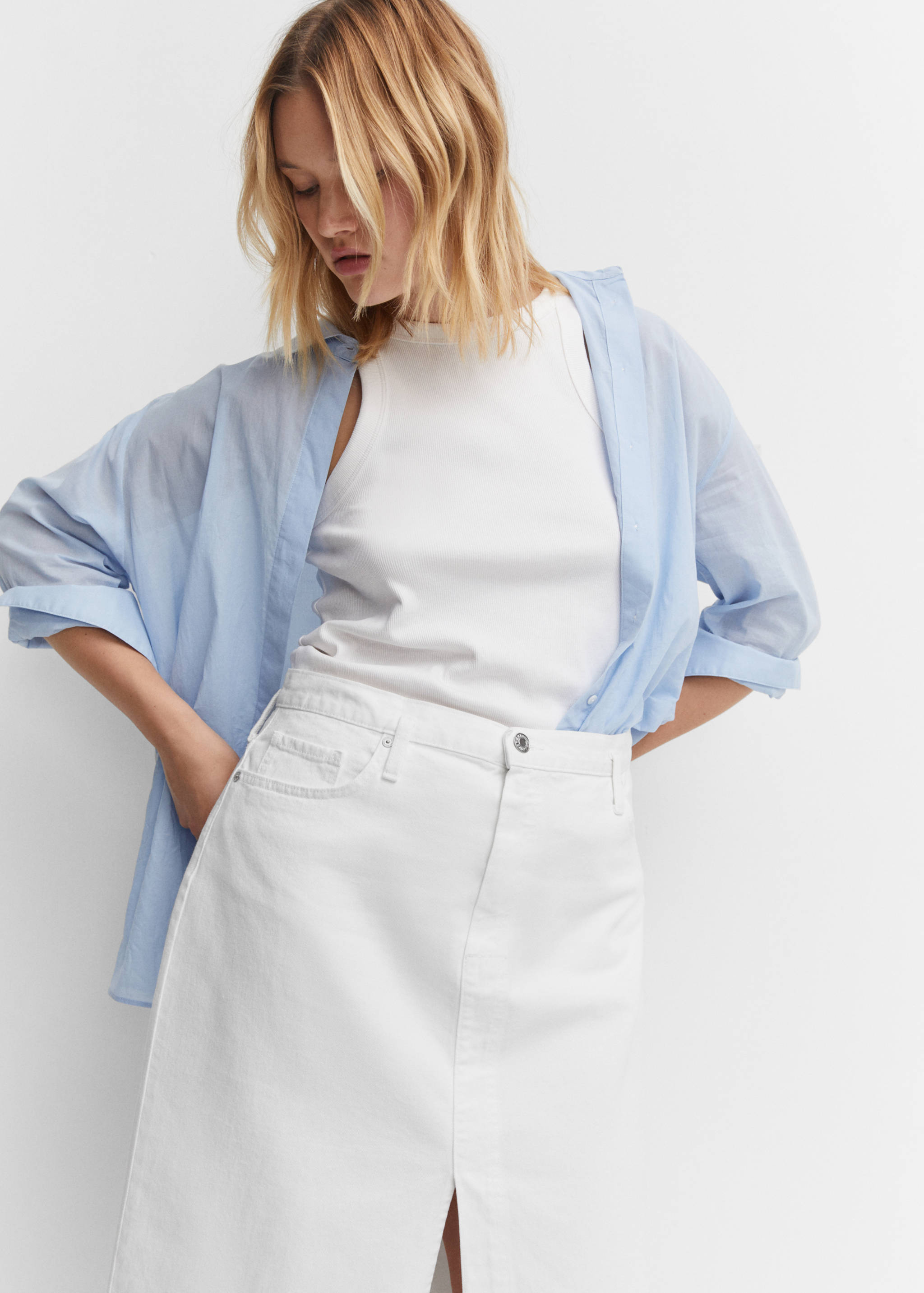 تنورة ميدي من الدنيم - تفاصيل المنتج 4