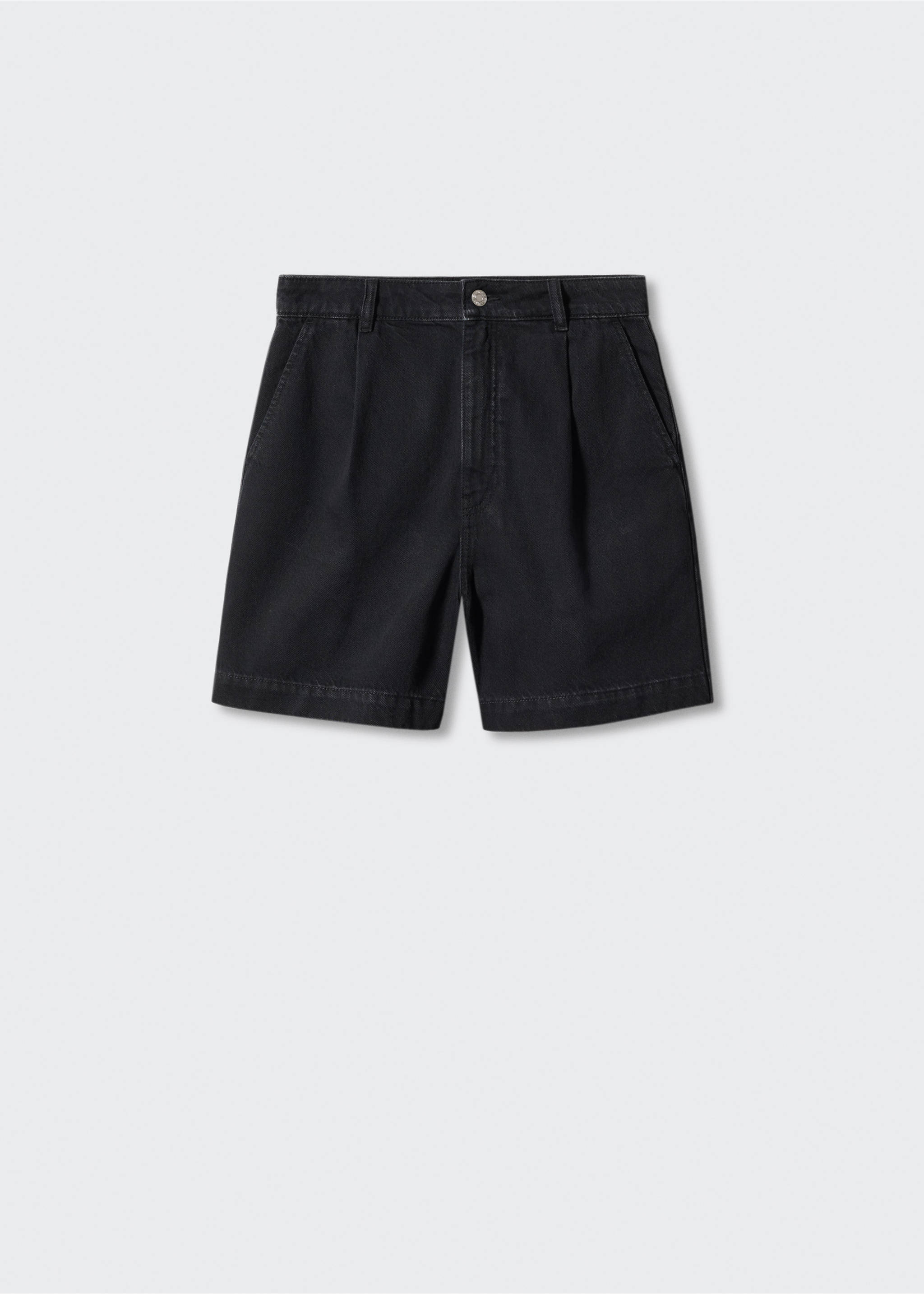 Slouchy denim shorts - Article without model, Black denim. Ref: 57000205-00.