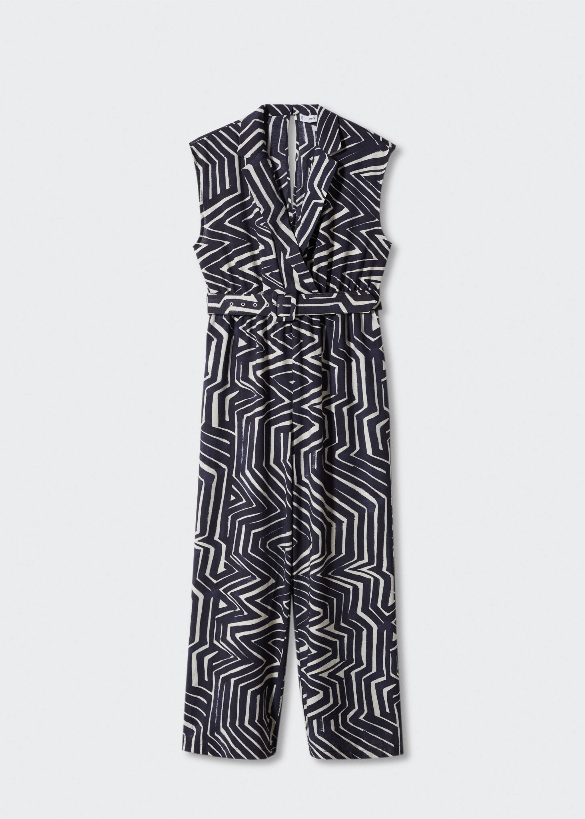 Belt printed jumpsuit - Article without model, Black. Ref: 57000206-00.