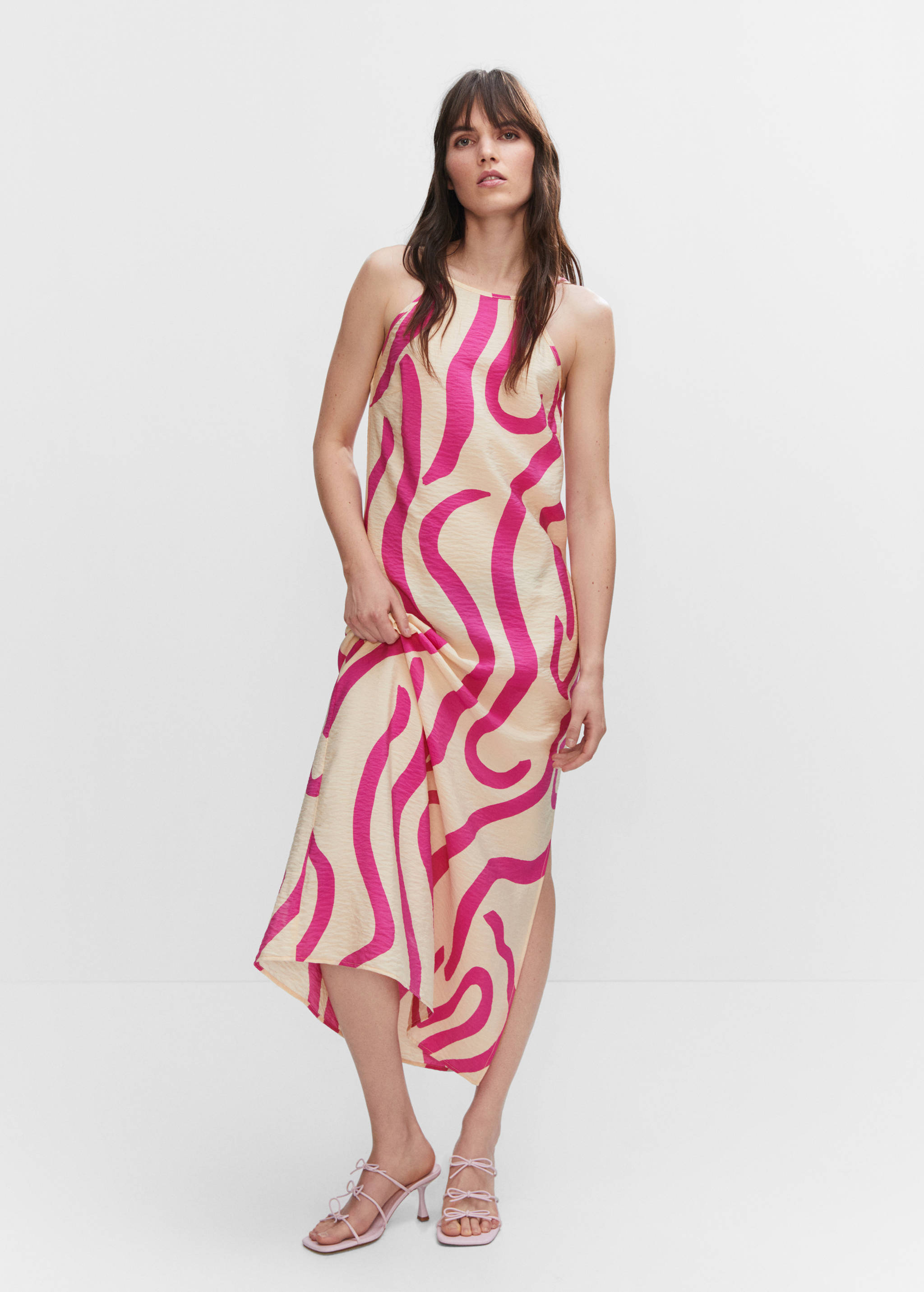 Printed cut-out detail dress - General plane