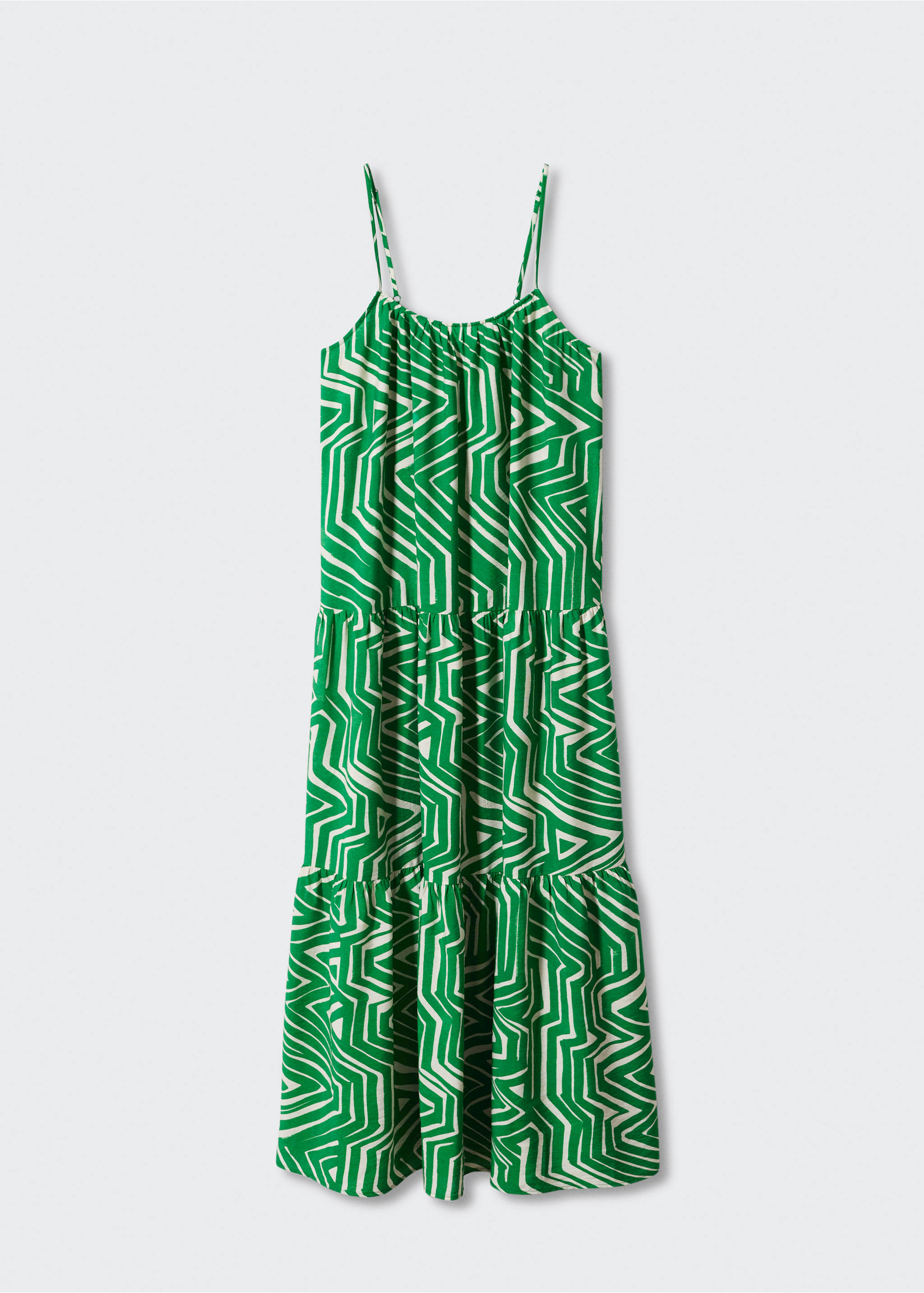 Long printed dress - Article without model, Green. Ref: 57000249-00.