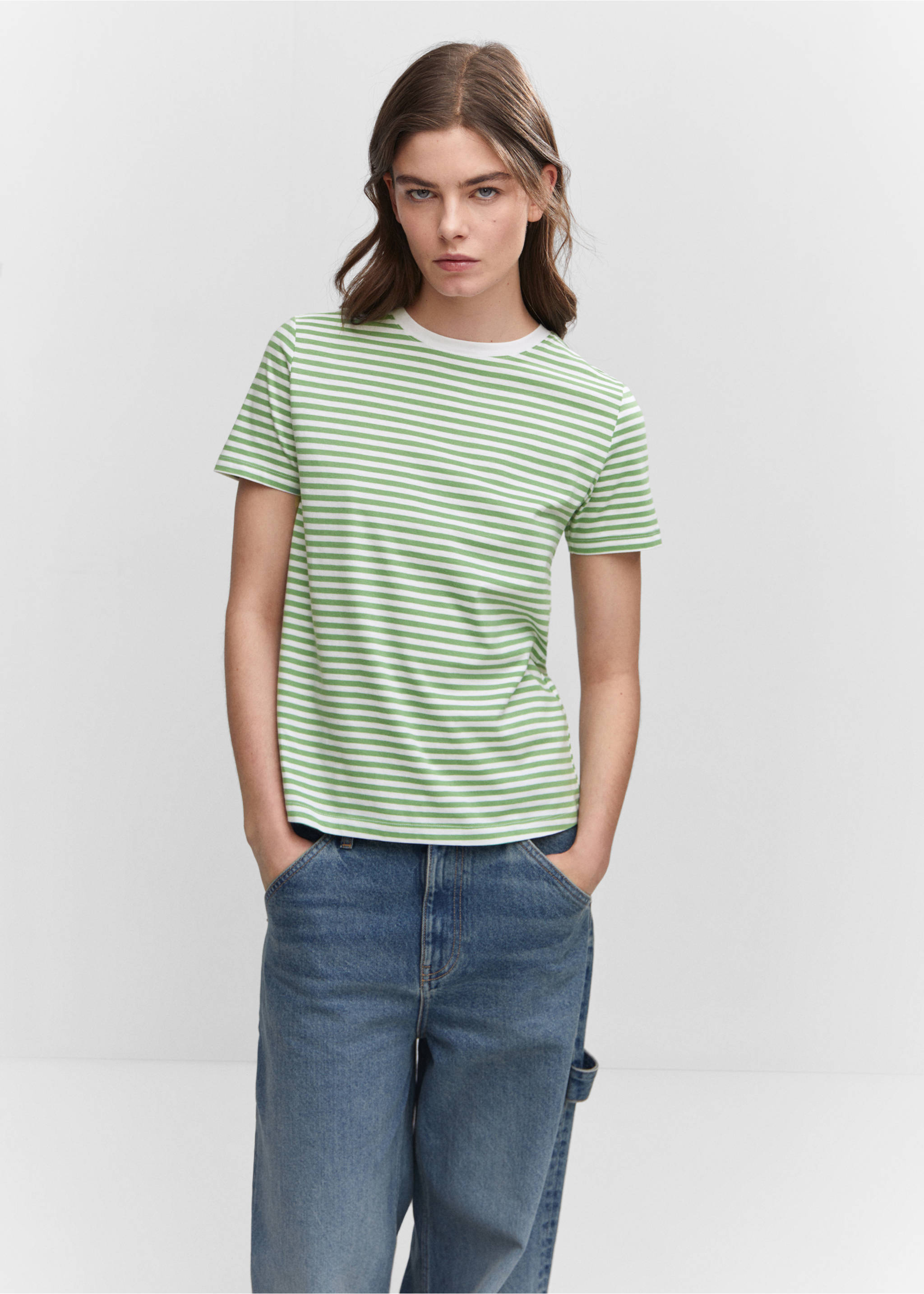 100% cotton t-shirt - Medium plane, Pastel Green. Ref: 57000280-00.