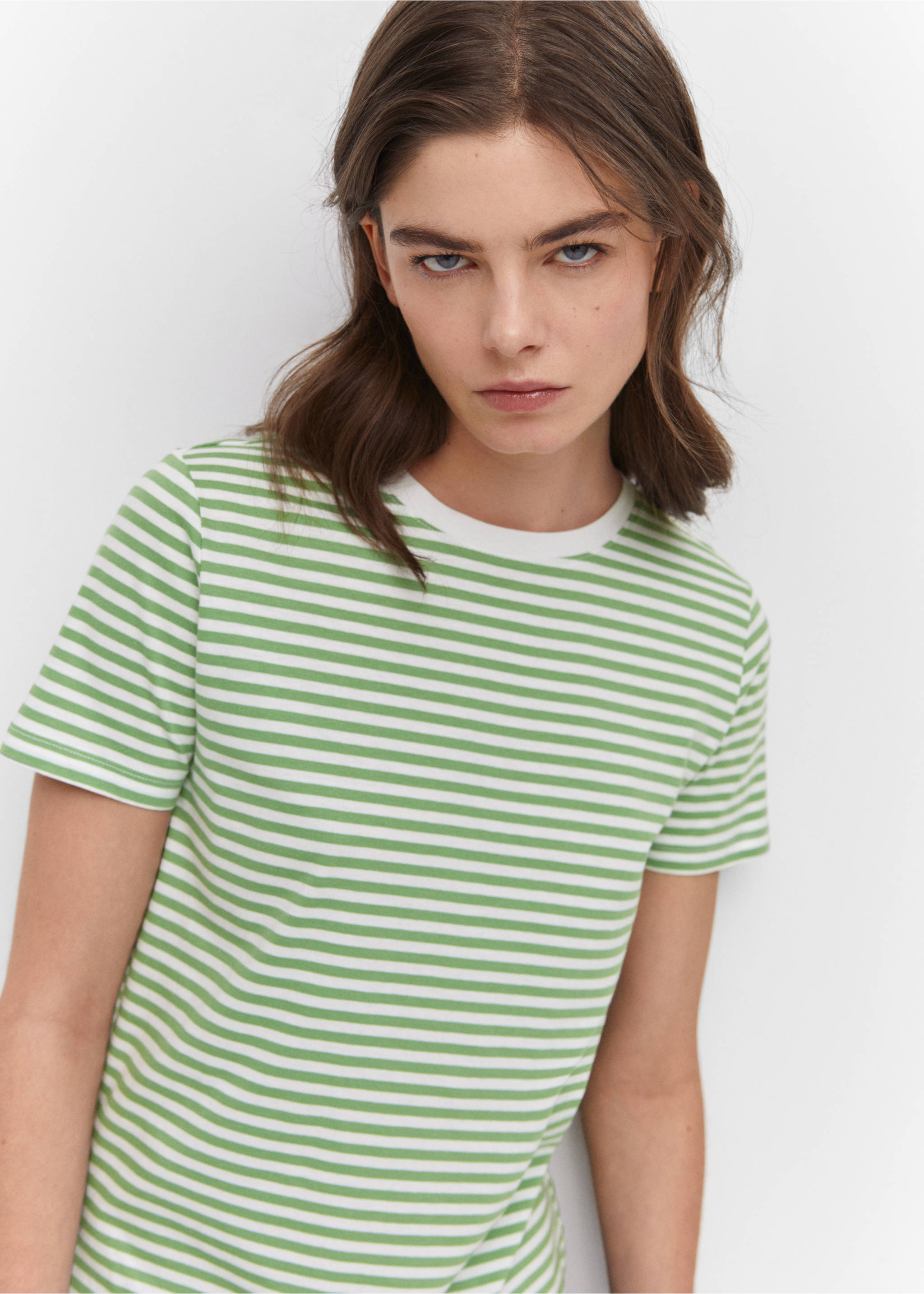 100% cotton t-shirt - Details of the article 1, Pastel Green. Ref: 57000280-00.
