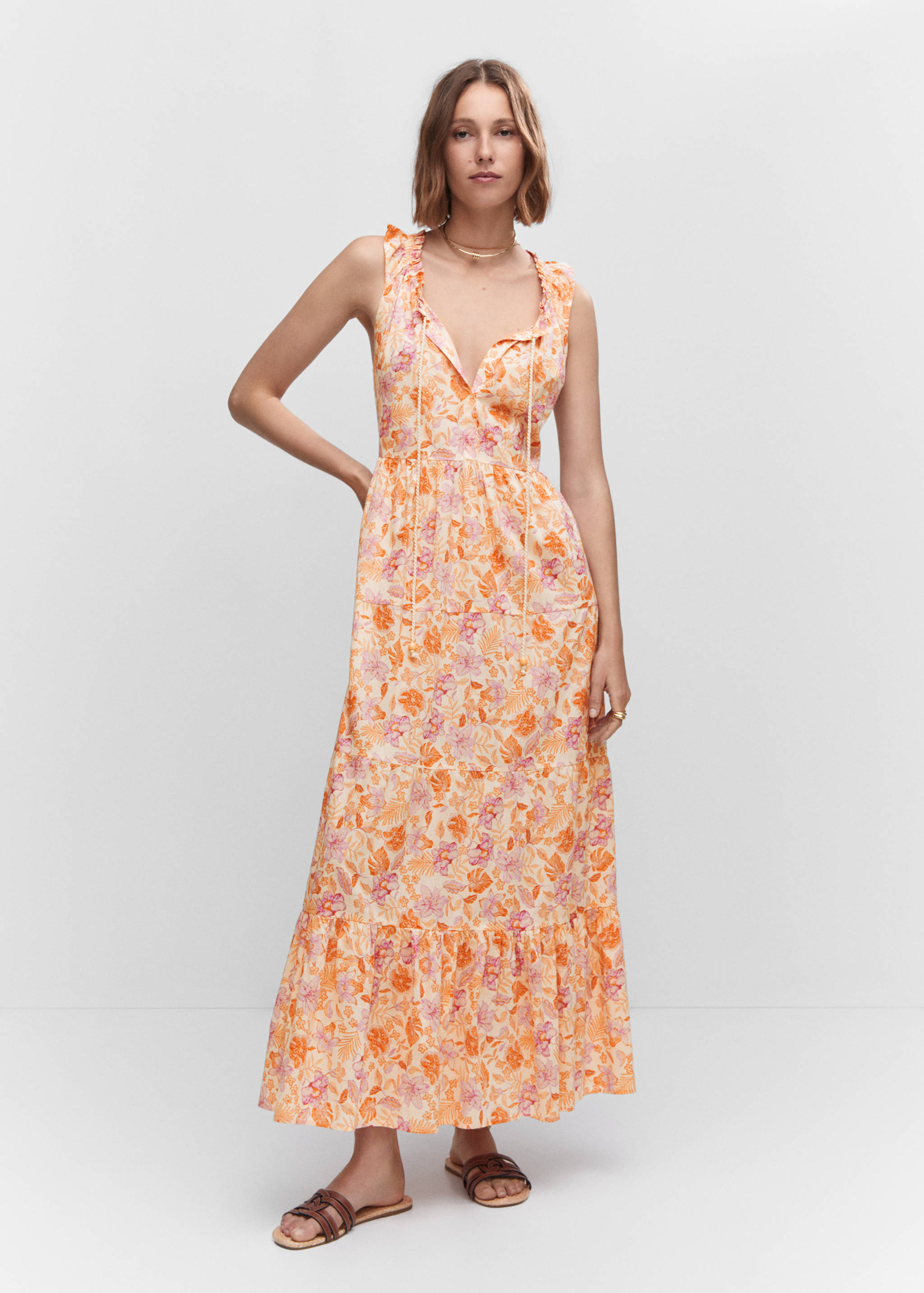 Cord floral dress - General plane