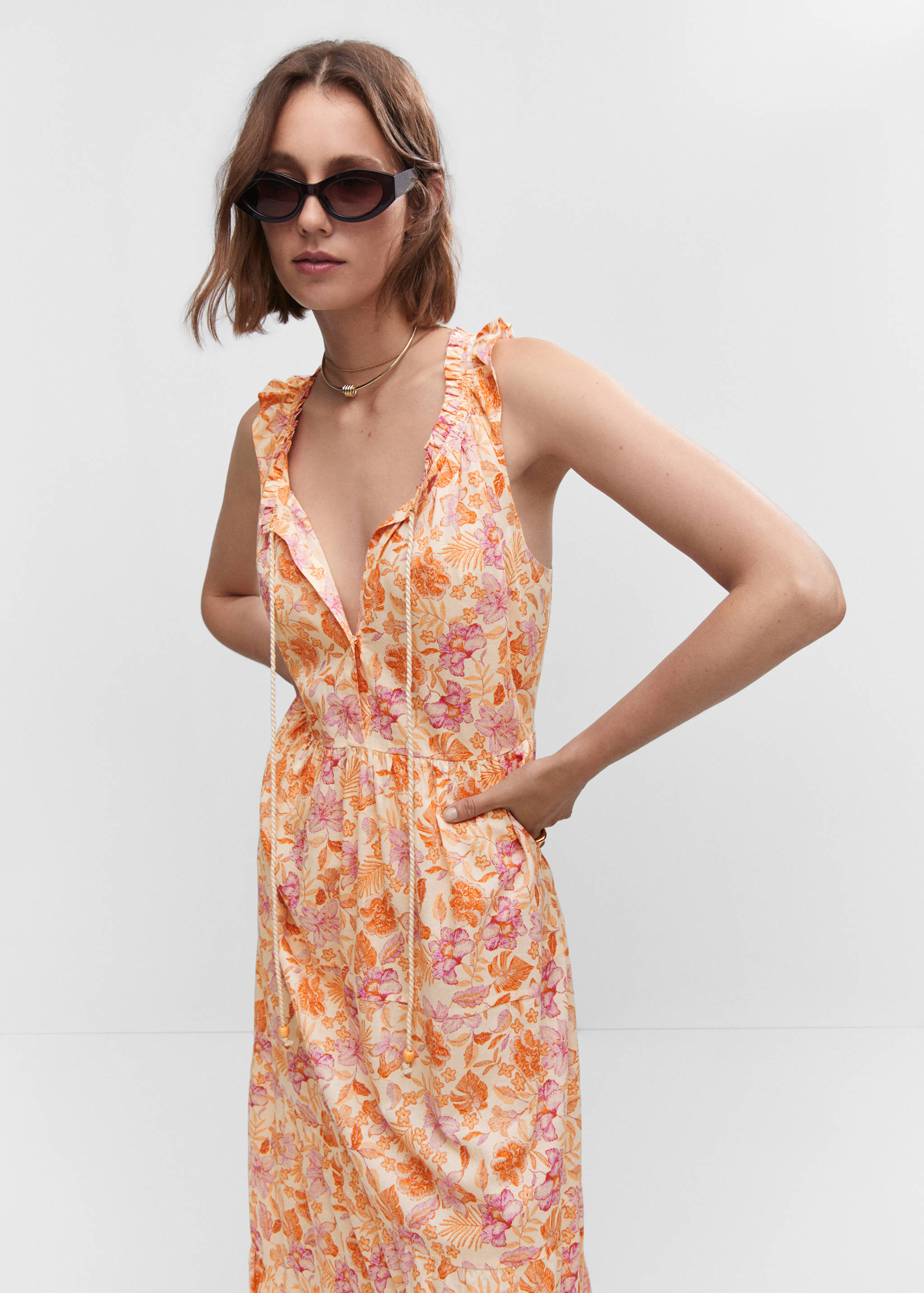 Cord floral dress - Medium plane