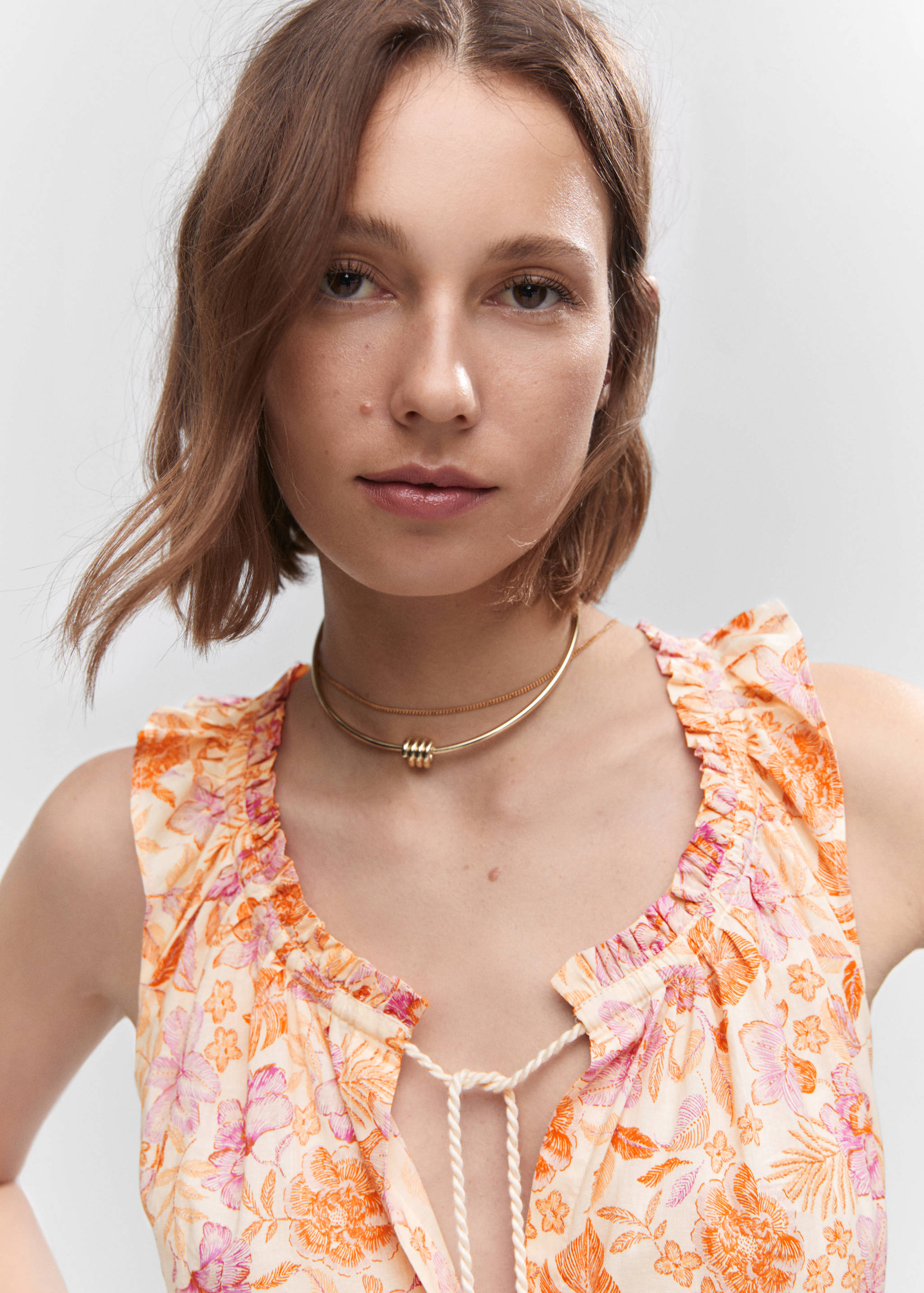 Cord floral dress - Details of the article 1