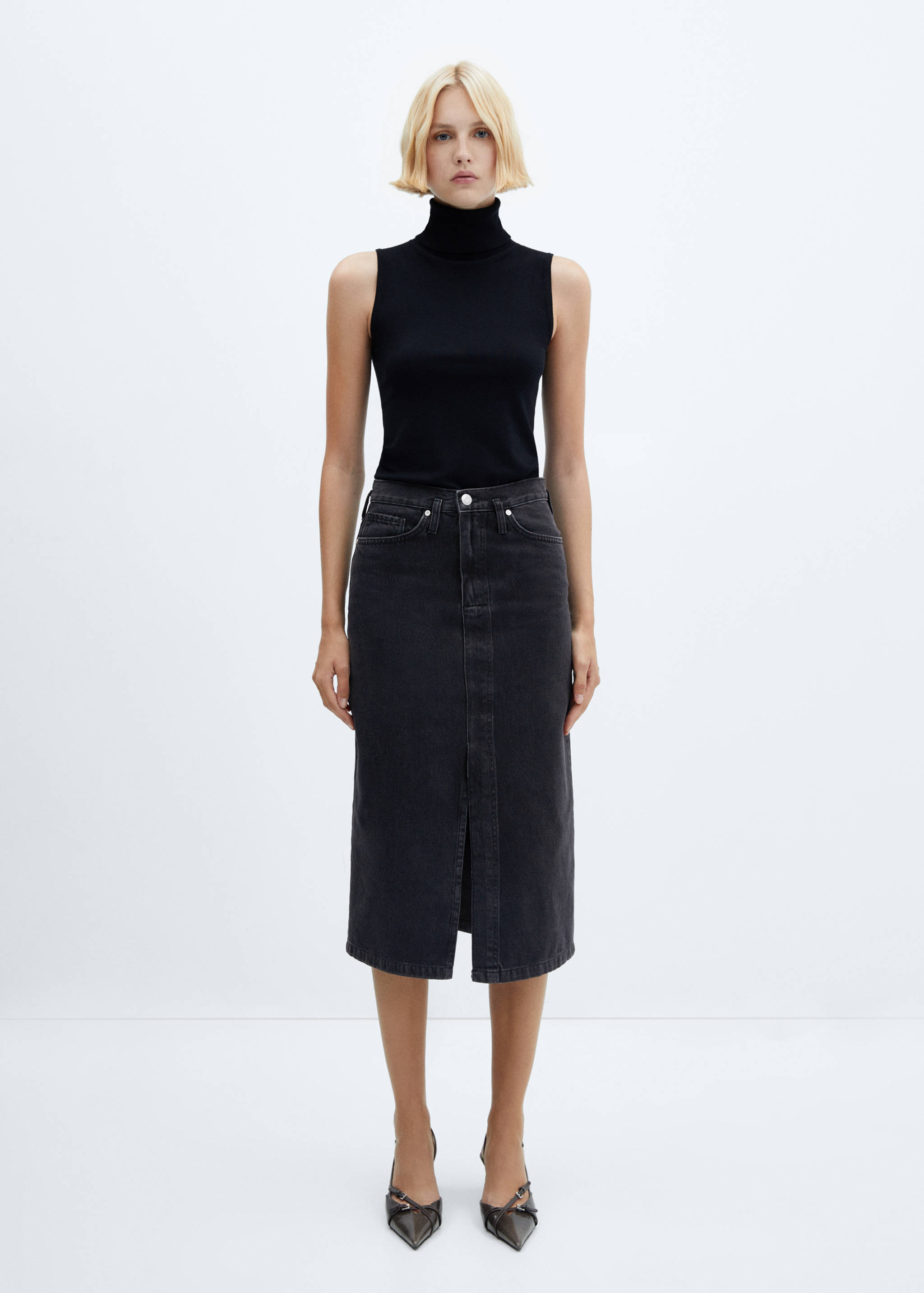 Jupe midi en jean - Plan général