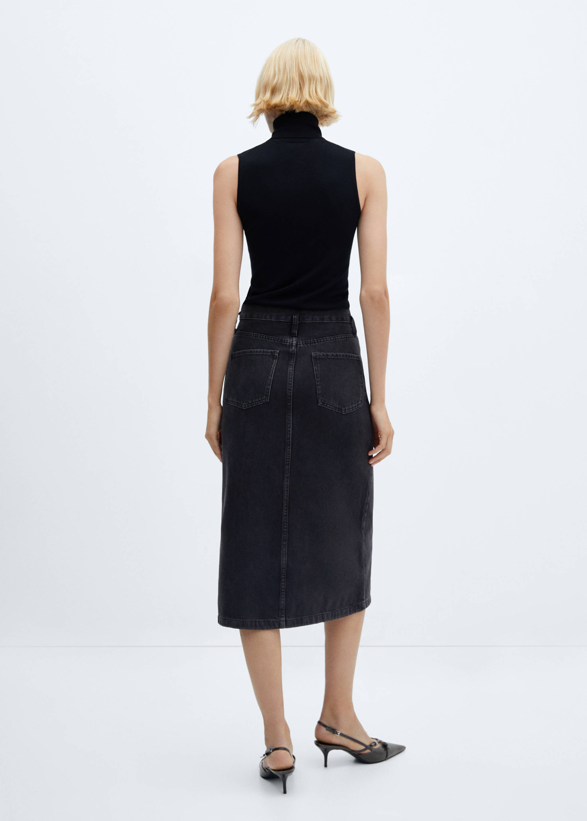 Jupe midi en jean - Verso de l’article