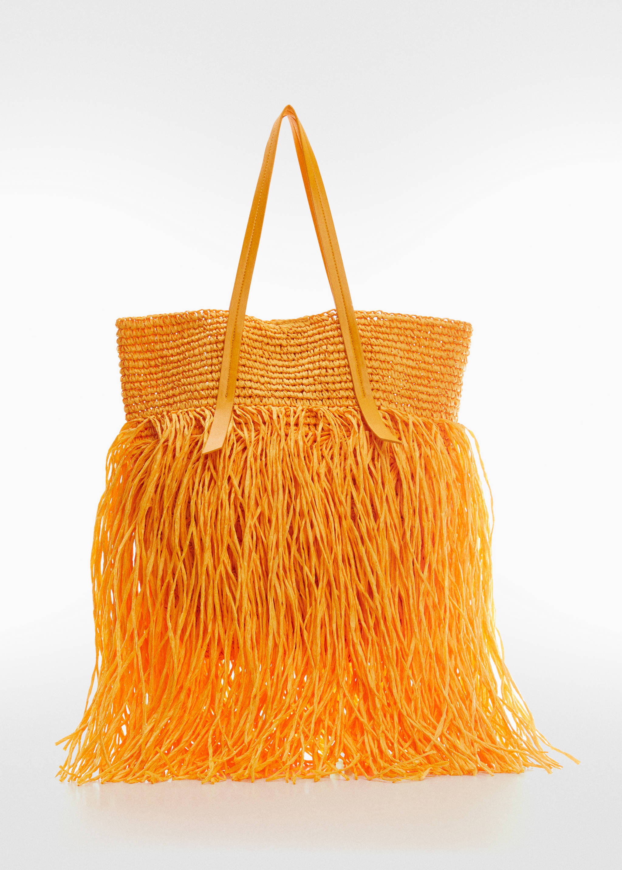 Maxi fringed natural fibre bag - Article without model