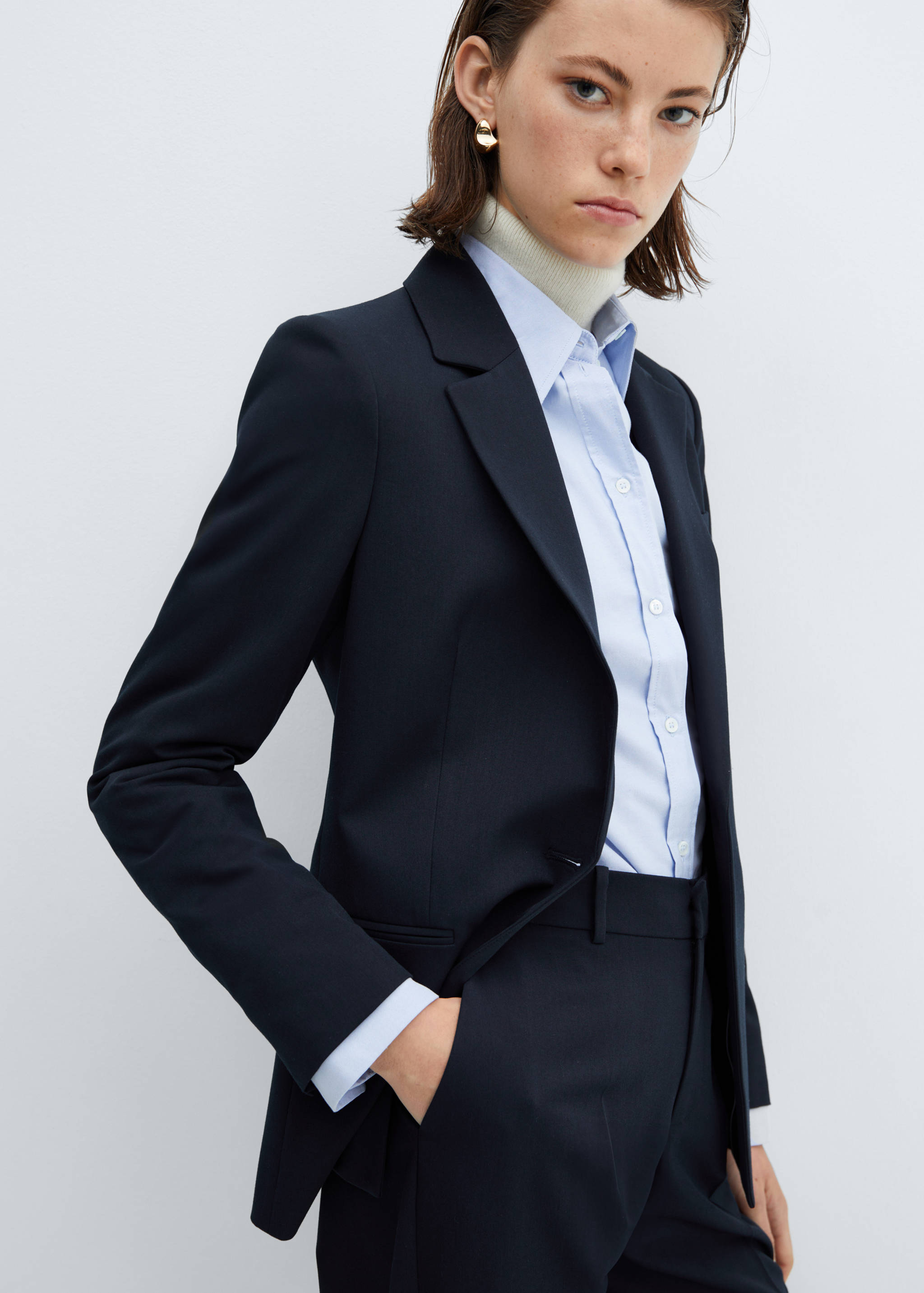 Straight suit trousers - Details of the article 2