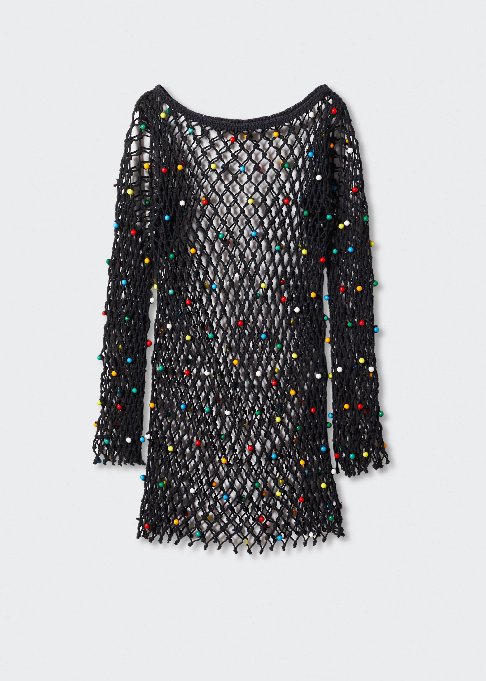 Robe maille filet détails perles - Article sans modèle