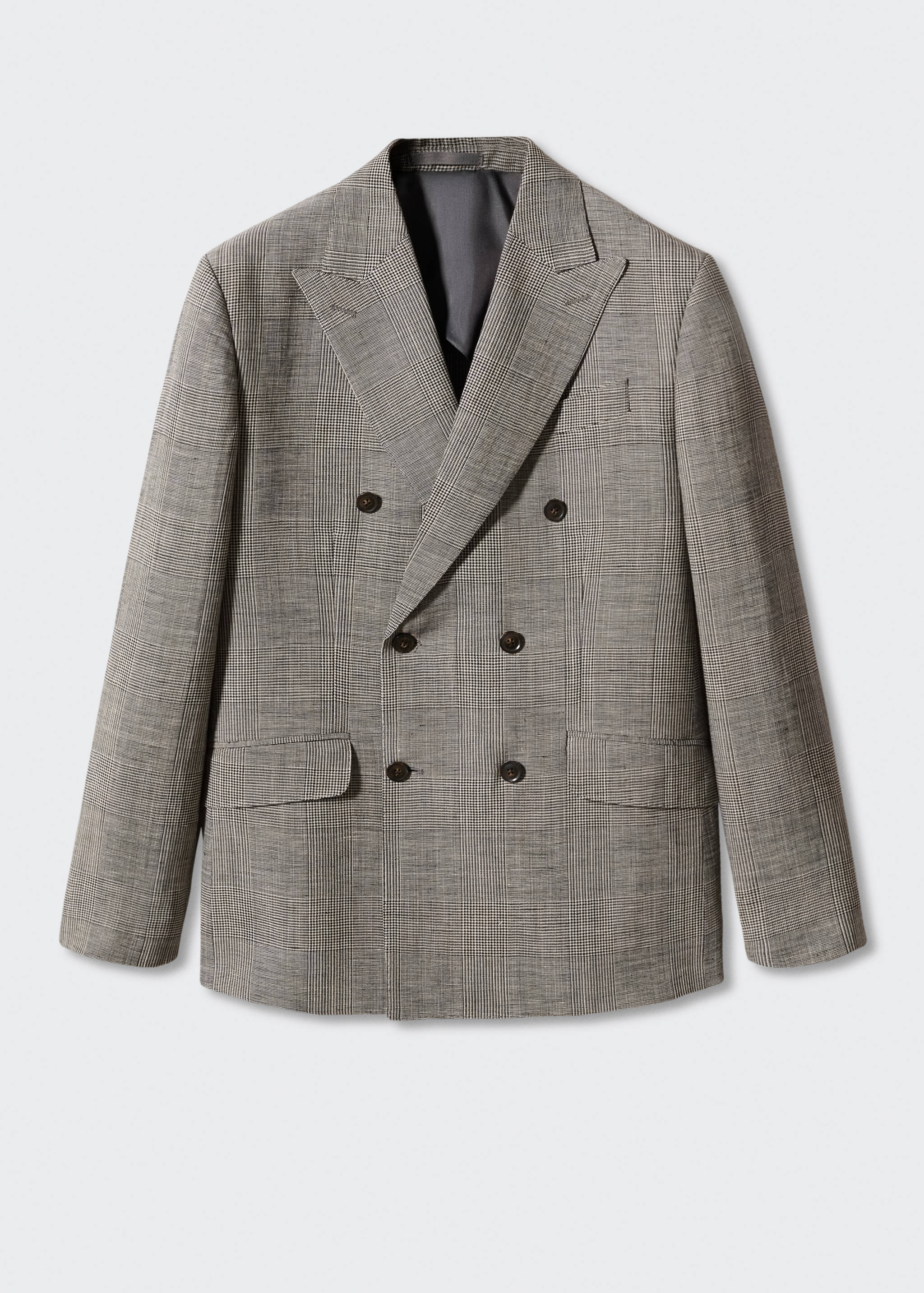 Костюмный пиджак изо льна в клетку - Изделие без модели