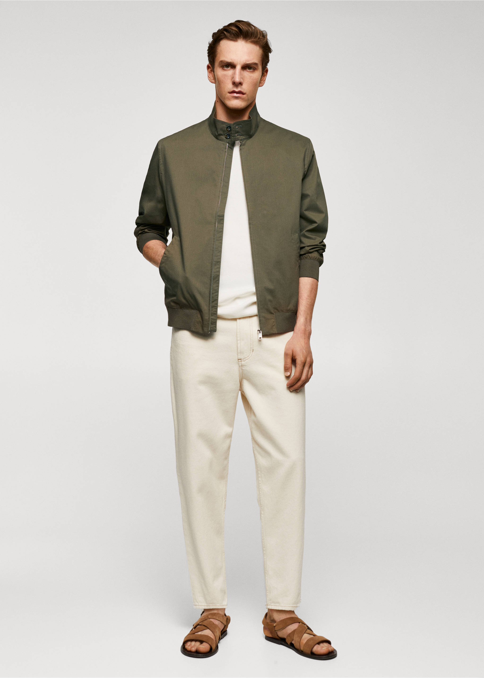 Lightweight fabric bomber jacket - General plane, Khaki. Ref: 57000564-00.