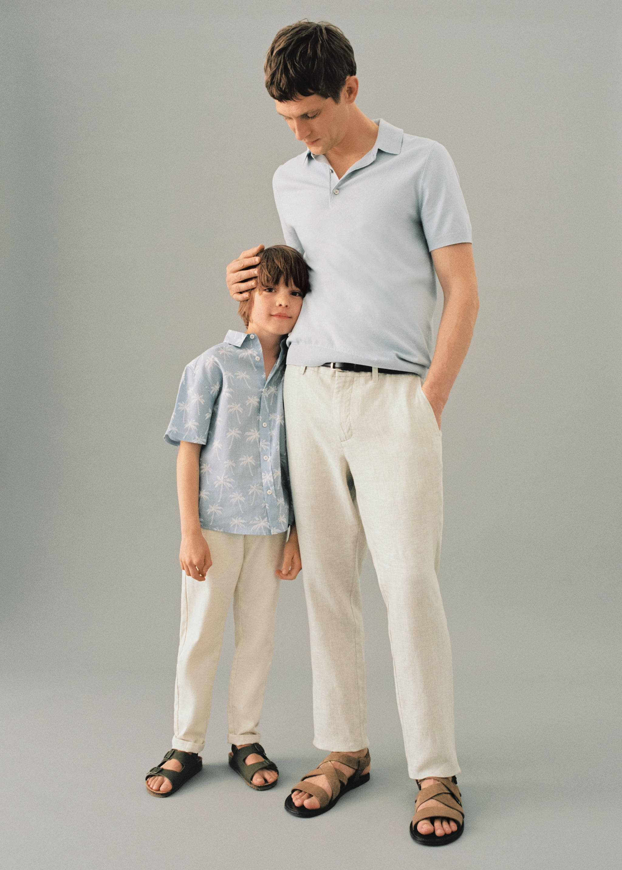 修身100%亚麻裤 - null