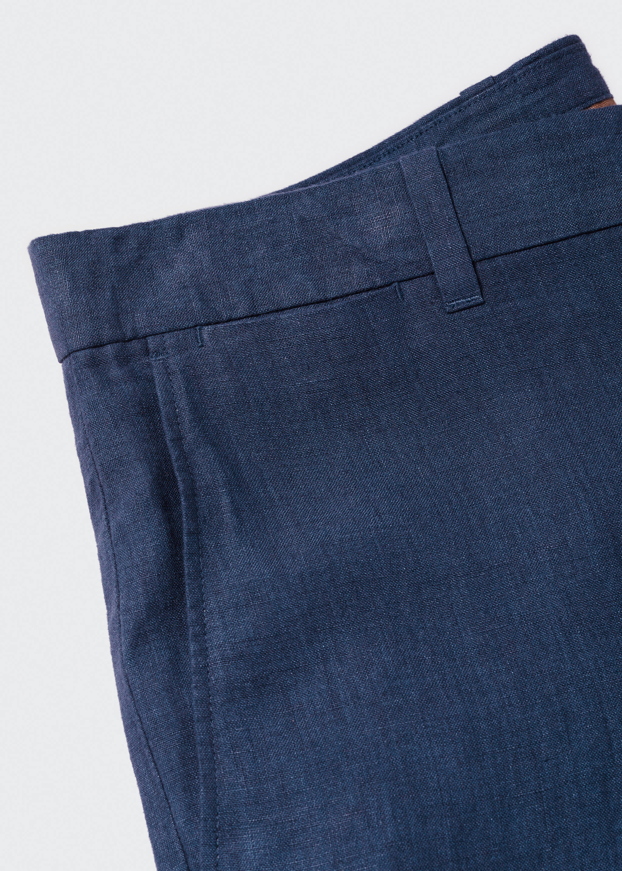 Slim-fit 100% linen trousers - Details of the article 8