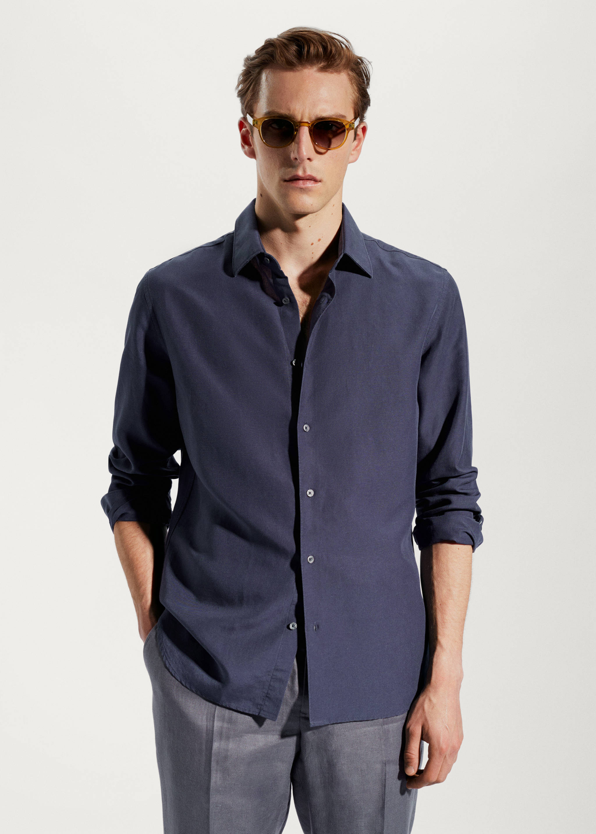 Chemise légère Tencel-lin - Plan moyen
