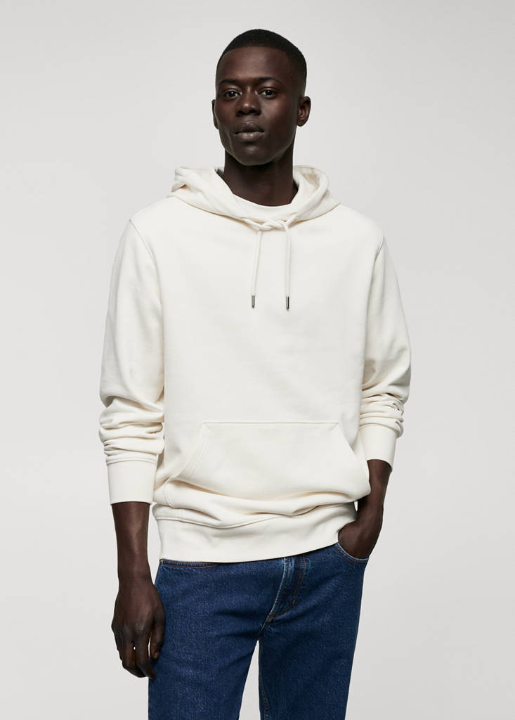 Hoodie cotton sweatshirt — Ecru