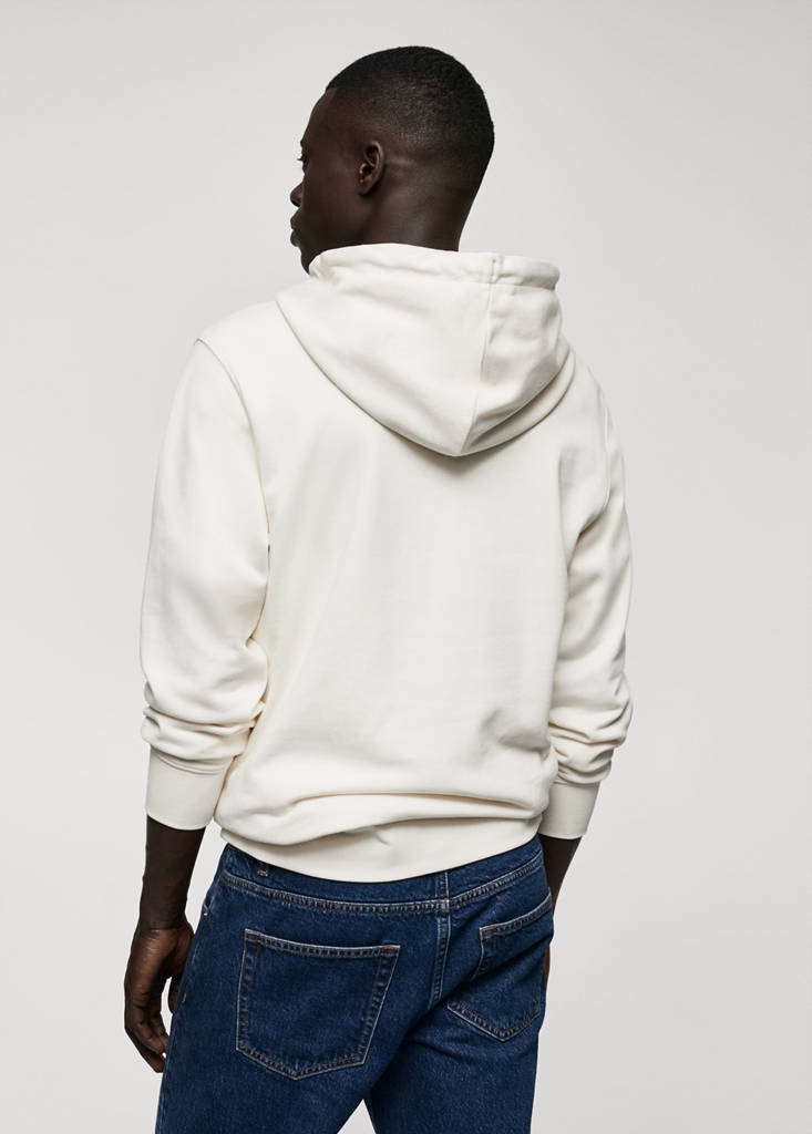 Hoodie cotton sweatshirt — Ecru