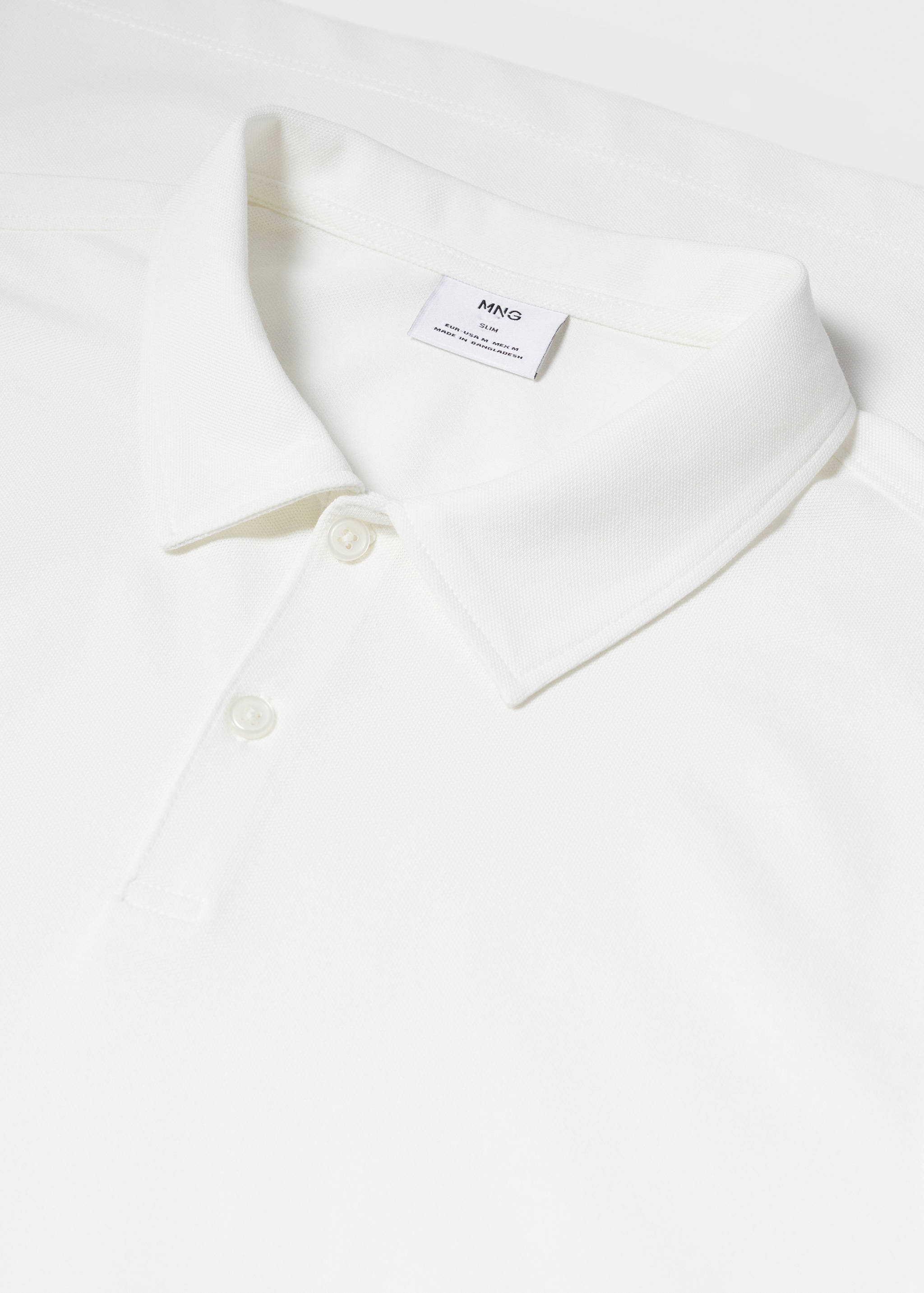 Slim-fit cotton piqué textured polo shirt - Details of the article 8
