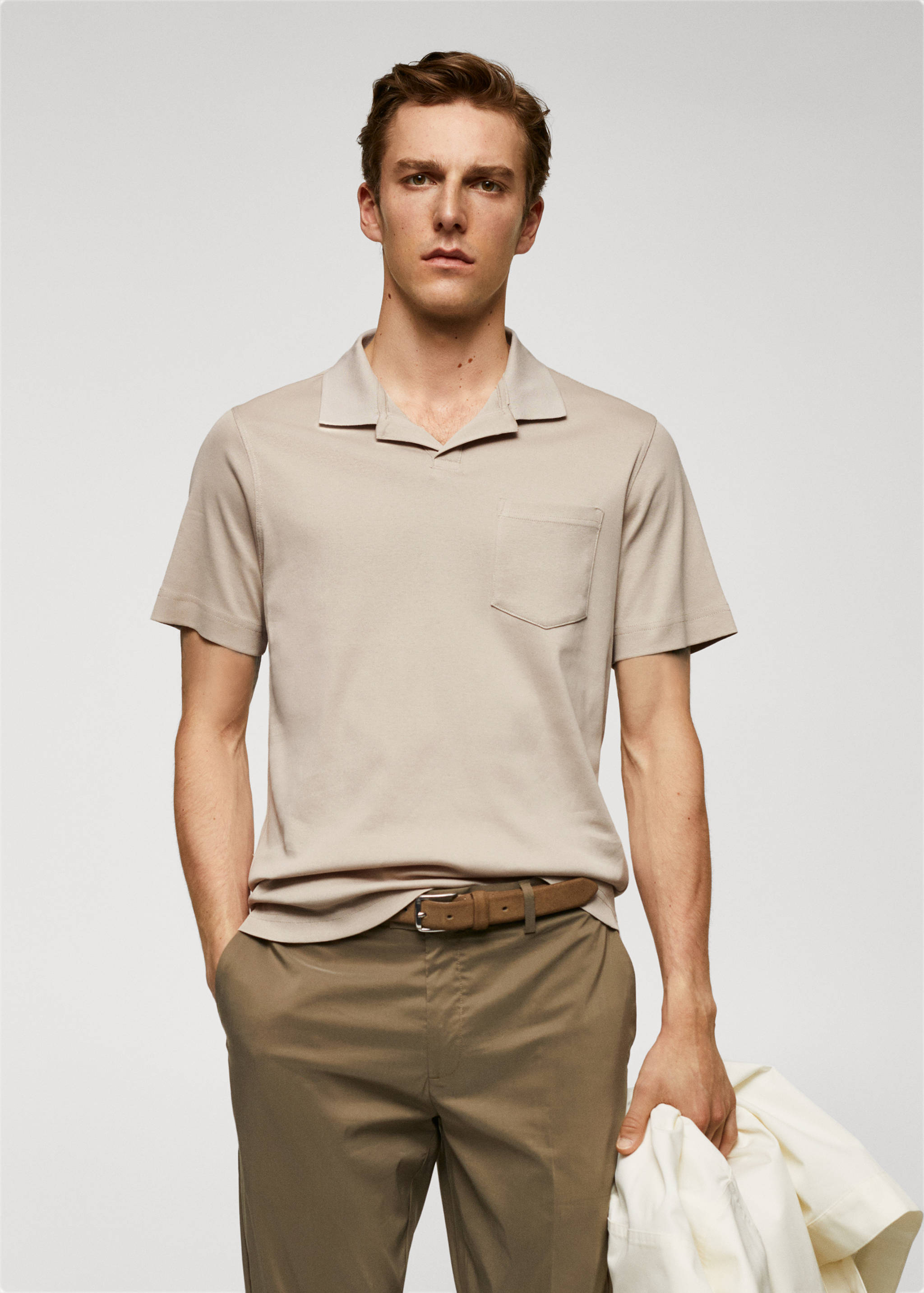 100% cotton polo shirt with pocket - Medium plane