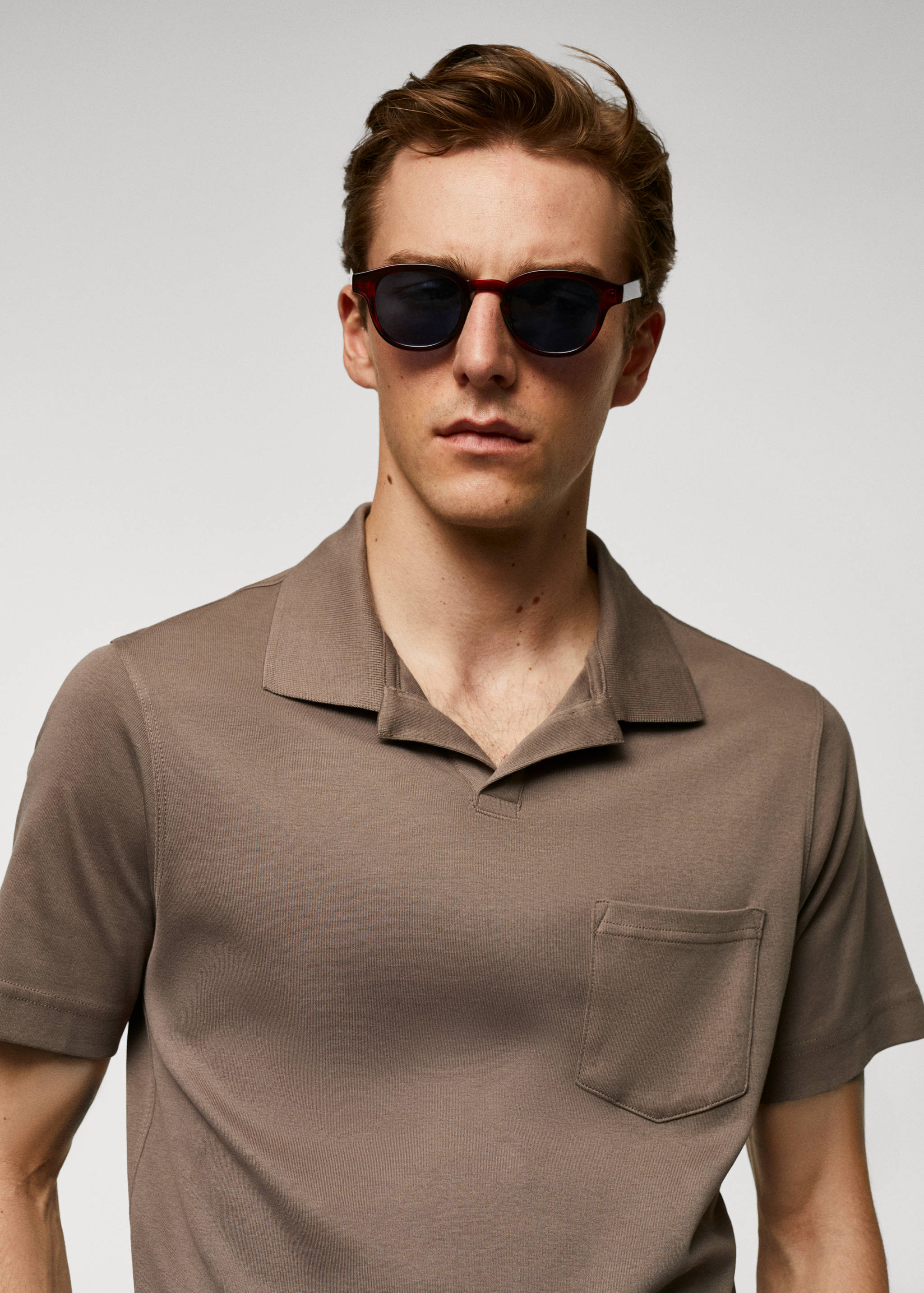 100% cotton polo shirt with pocket - Details of the article 1