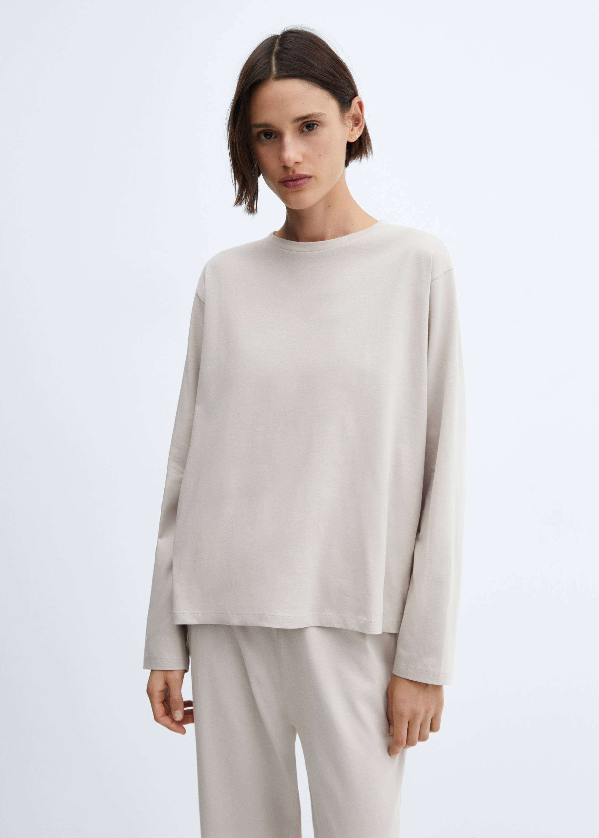 Pyjama long en coton - Plan moyen