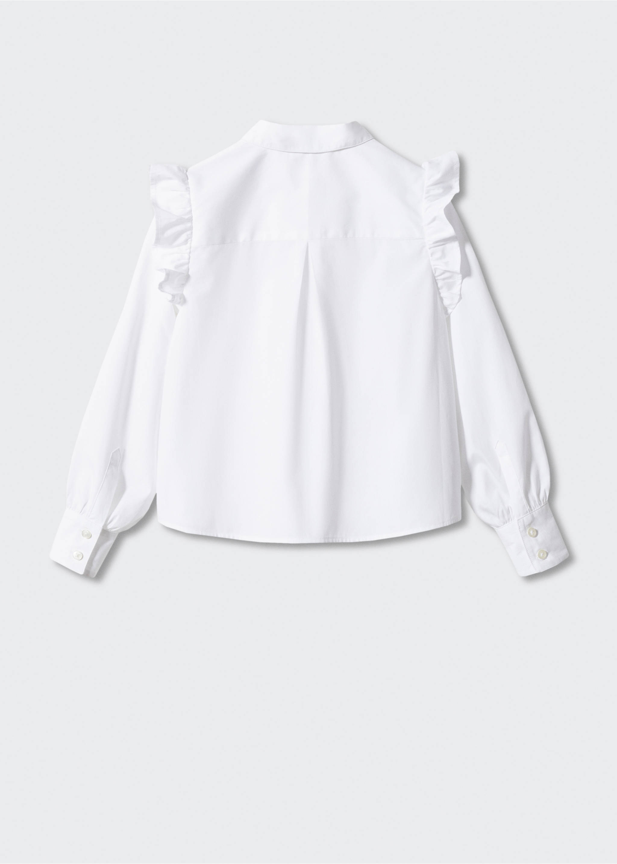 Ruffled cotton shirt - Reverse of the article, White. Ref: 57001036-00.