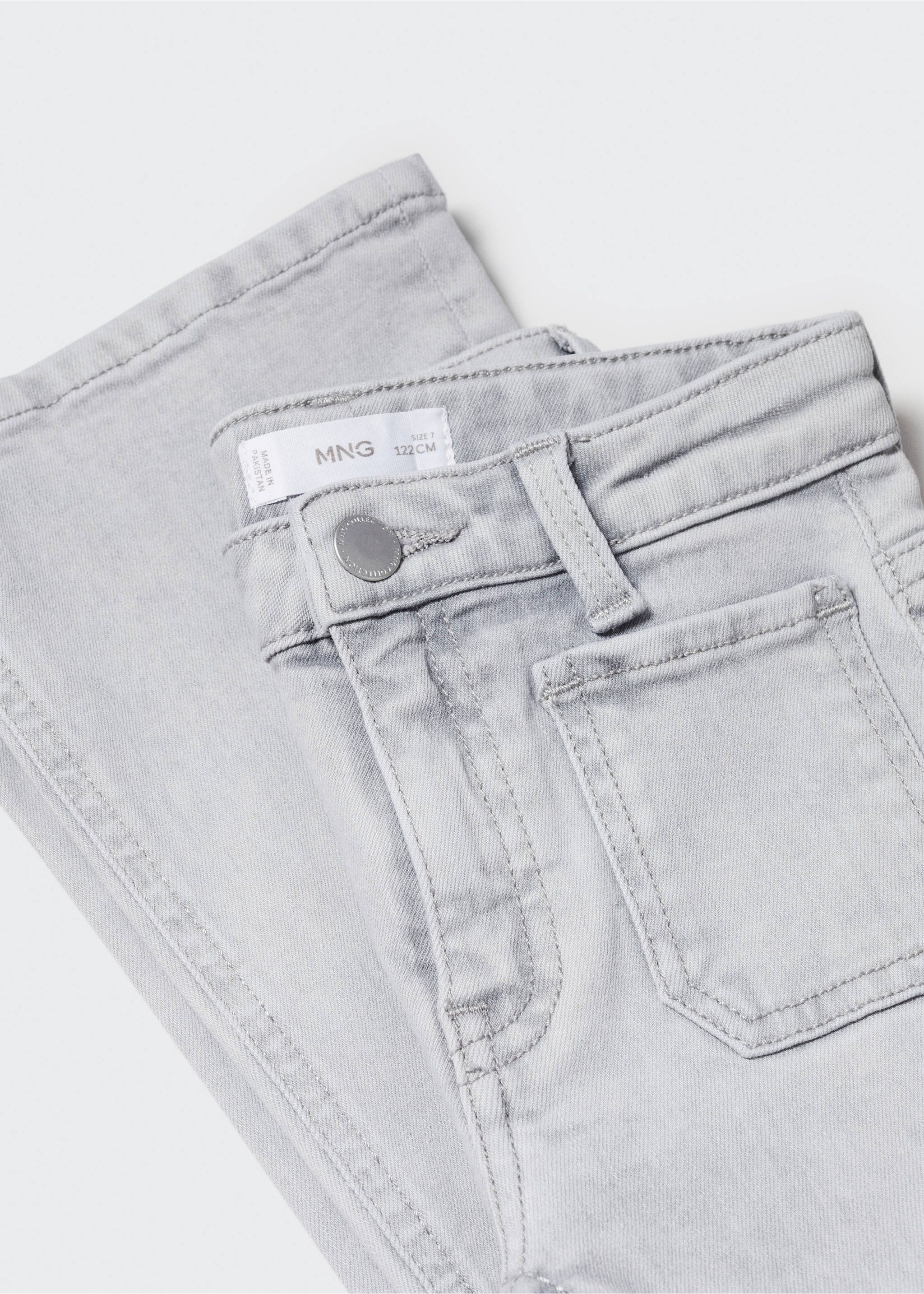 Flared finished jeans - Details of the article 8, Denim Grey. Ref: 57001040-00.