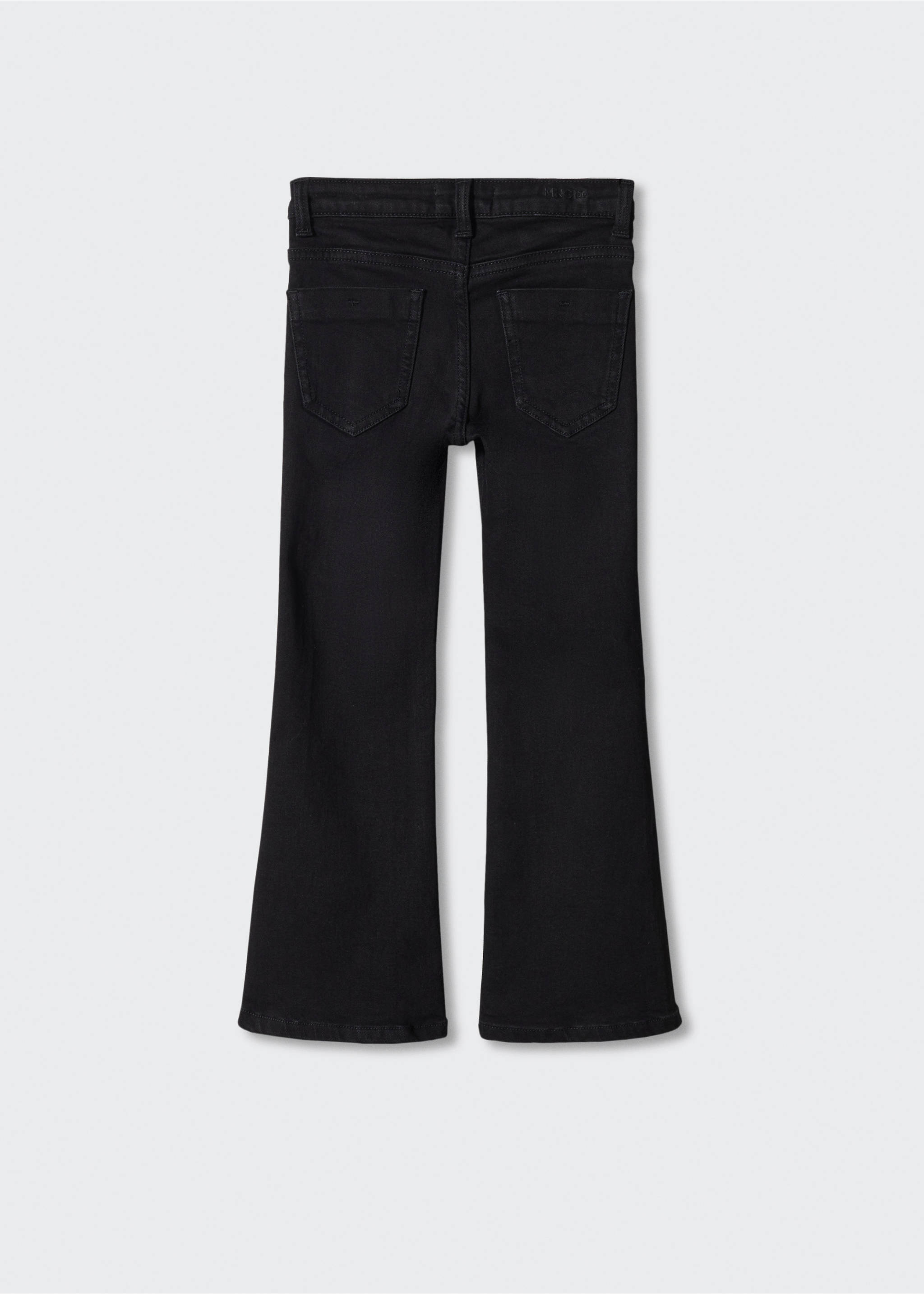 Flared finished jeans - Reverse of the article, Black denim. Ref: 57001040-00.