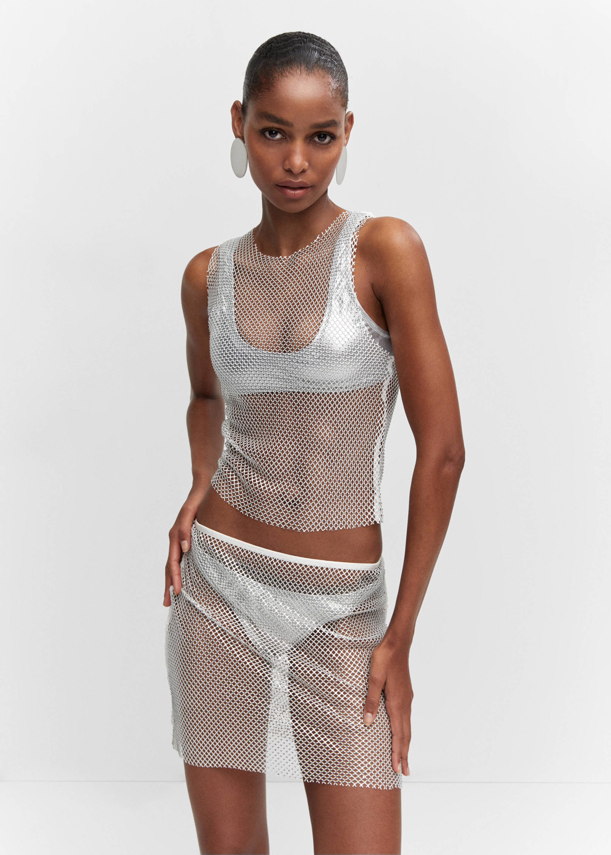 Mesh top with crystal detail - Medium plane