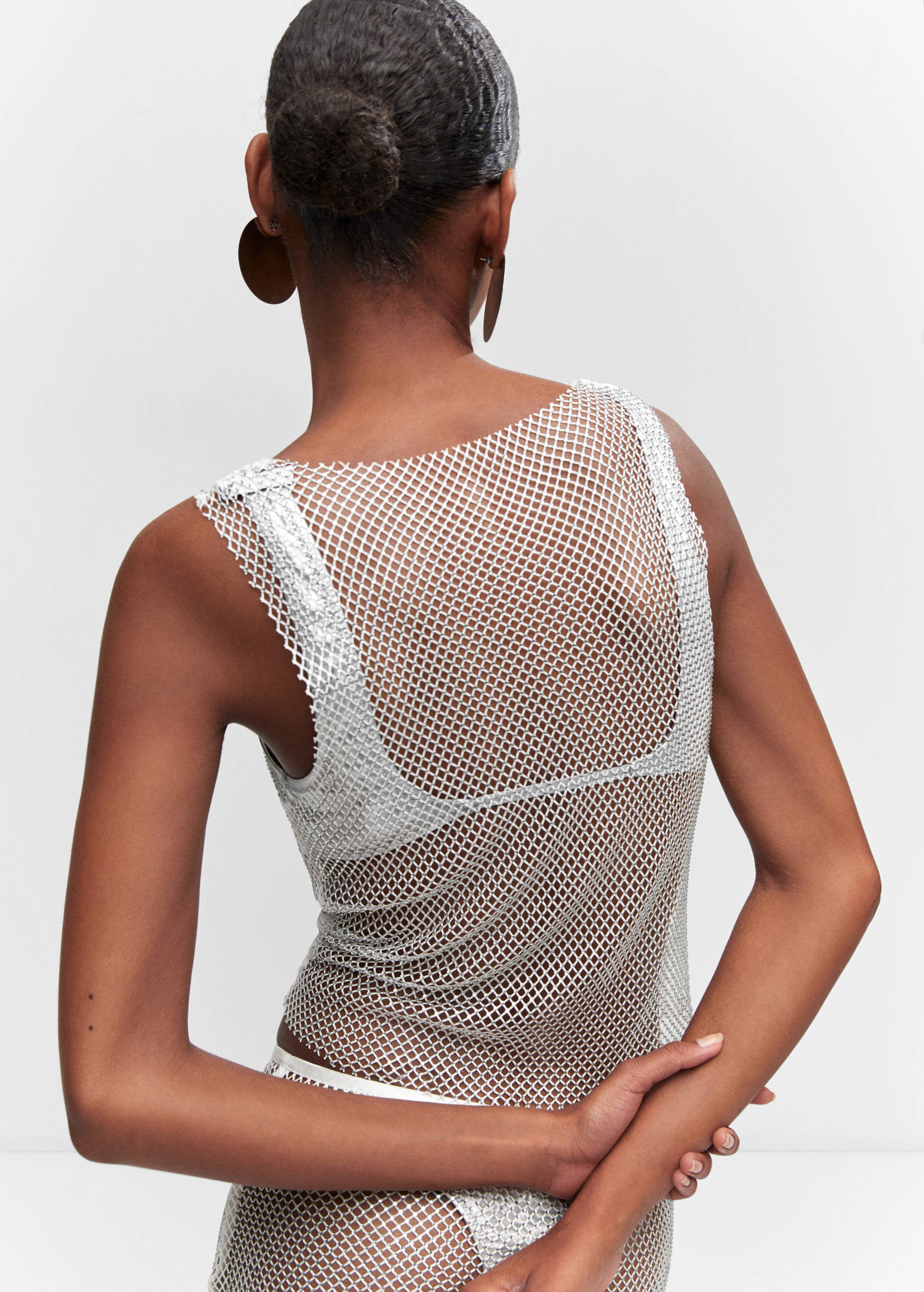 Mesh top with crystal detail - Reverse of the article
