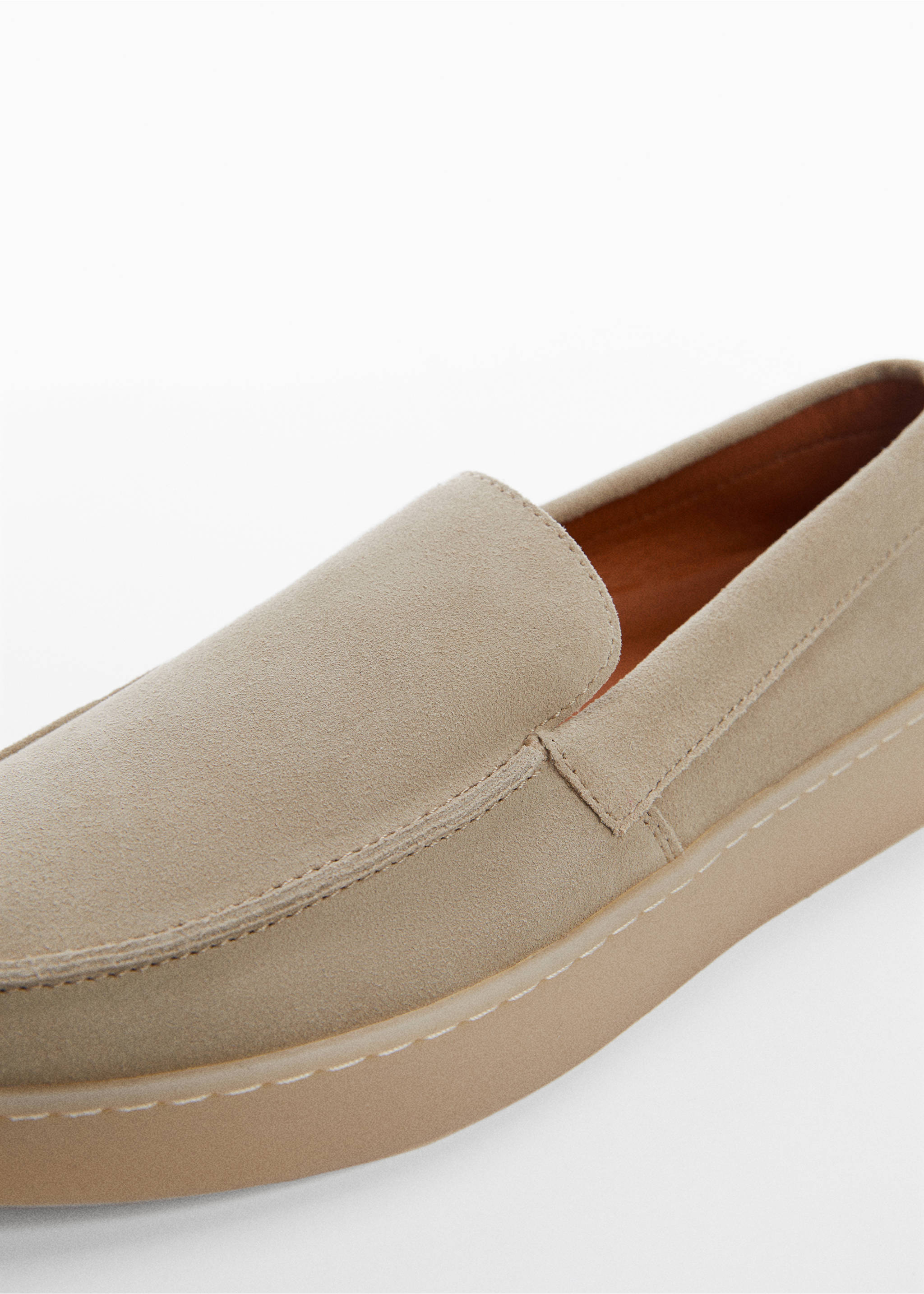 Split leather shoes - Details of the article 2, Sand. Ref: 57001047-00.