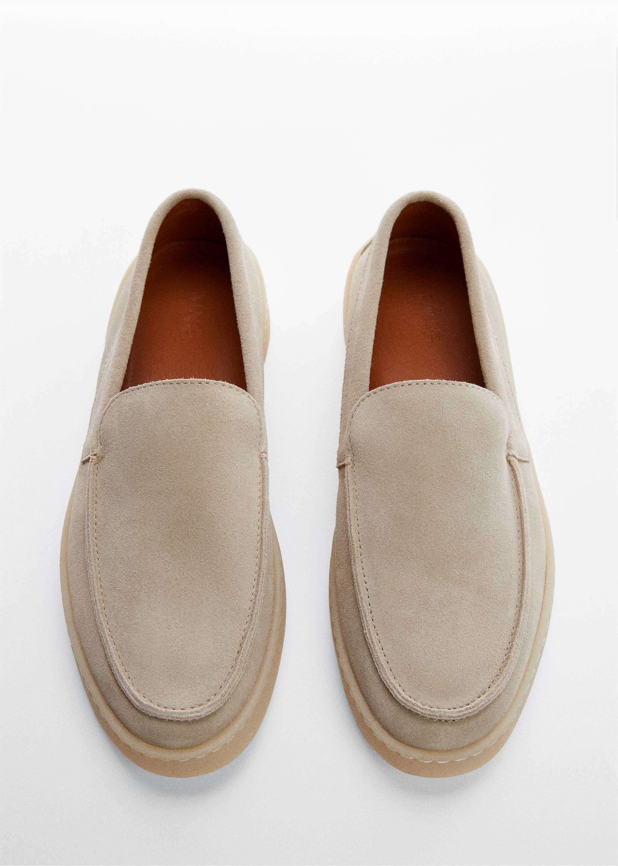 Split leather shoes - Details of the article 5, Sand. Ref: 57001047-00.