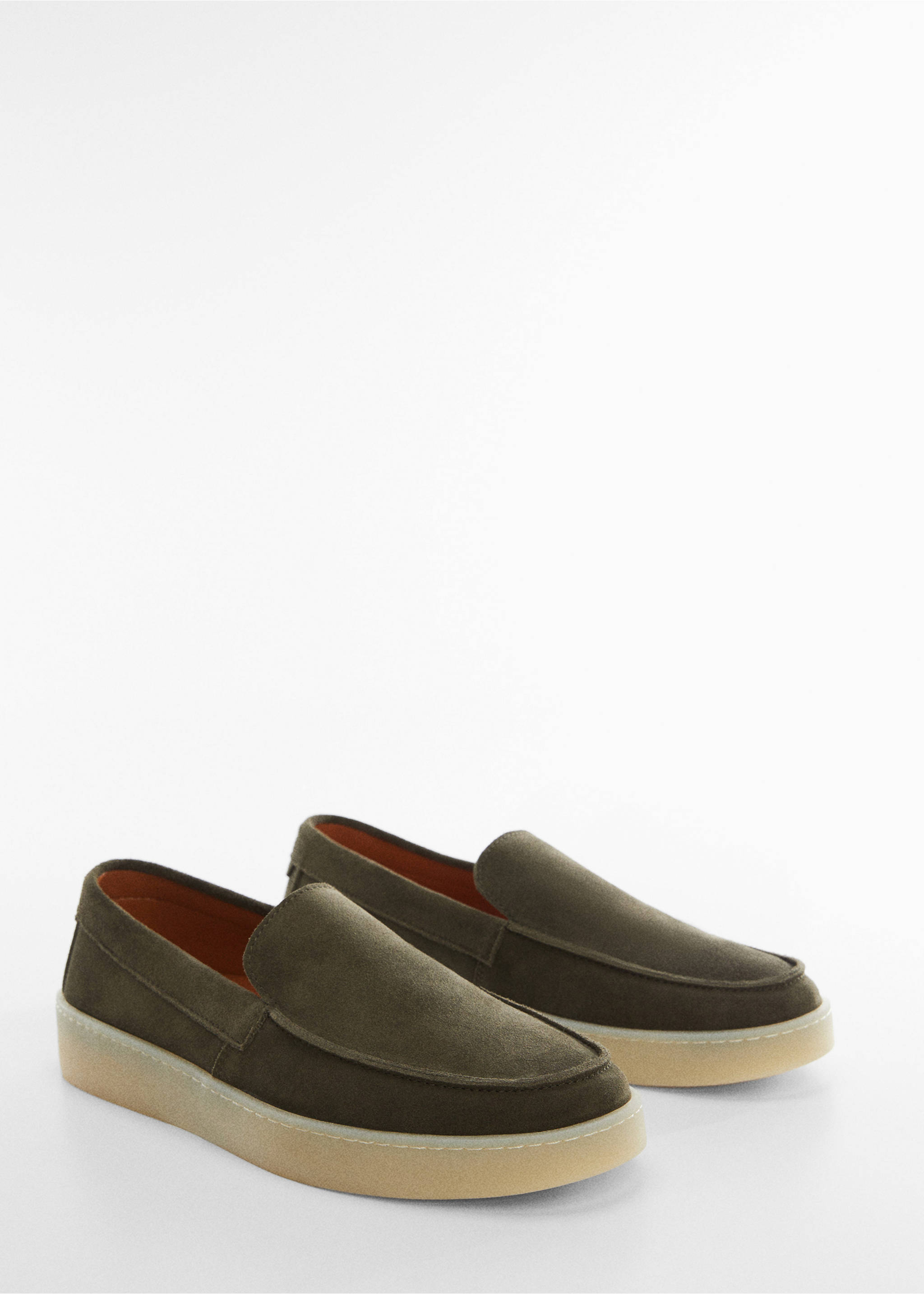 Split leather shoes - Medium plane, Khaki. Ref: 57001047-00.