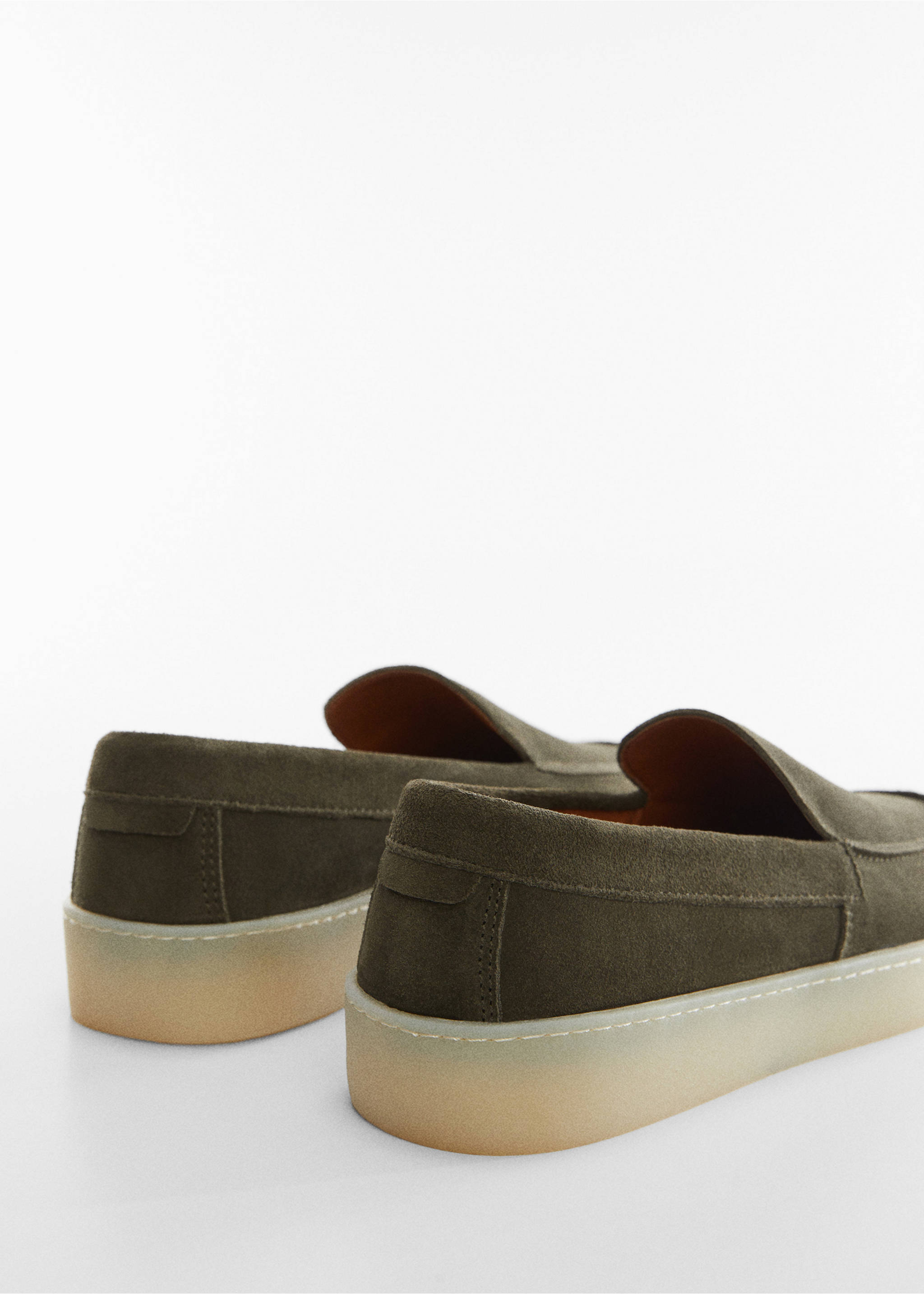 Split leather shoes - Details of the article 3, Khaki. Ref: 57001047-00.