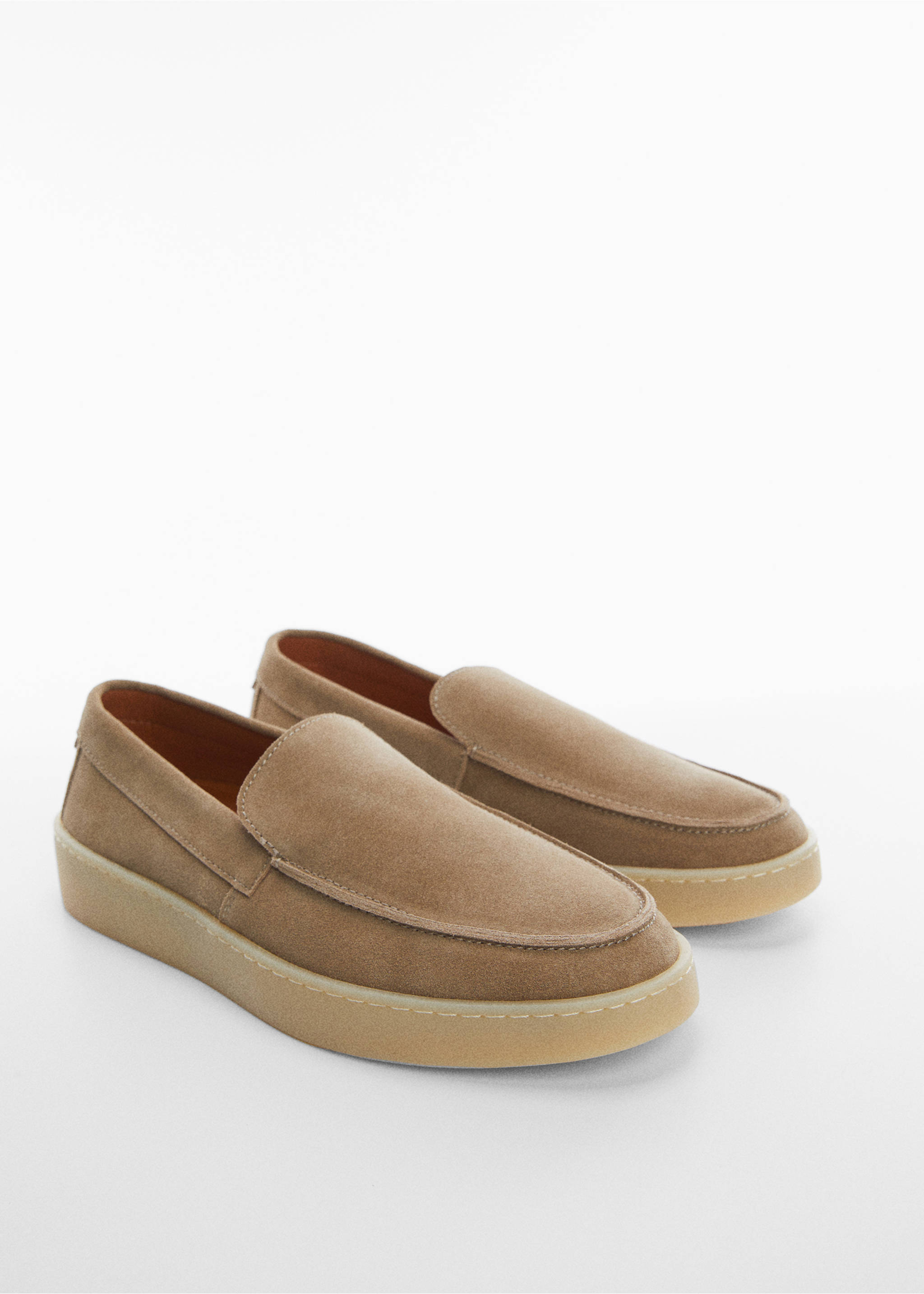Split leather shoes - Medium plane, Light/Pastel Brown. Ref: 57001047-00.