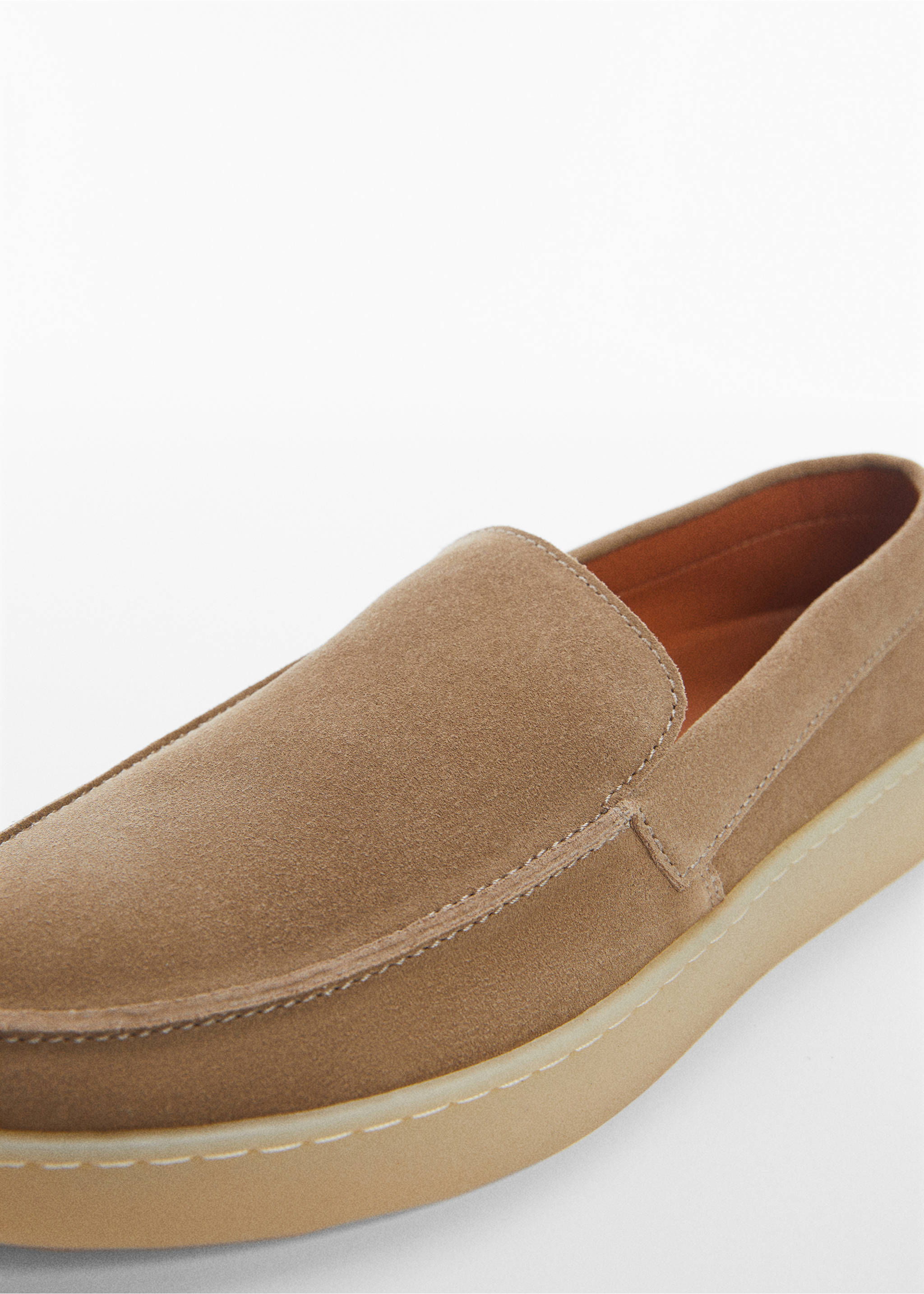 Split leather shoes - Details of the article 1, Light/Pastel Brown. Ref: 57001047-00.