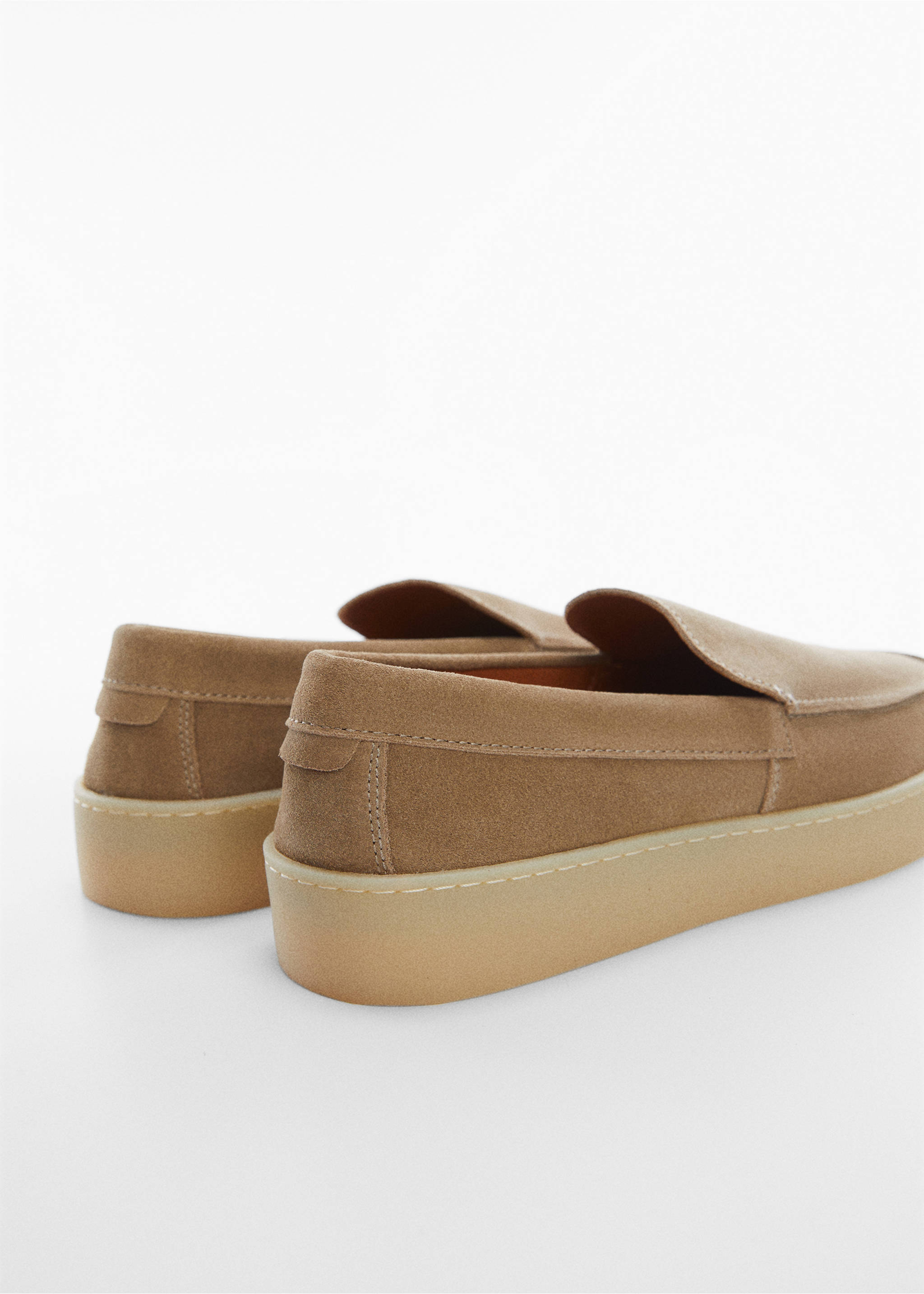 Split leather shoes - Details of the article 2, Light/Pastel Brown. Ref: 57001047-00.