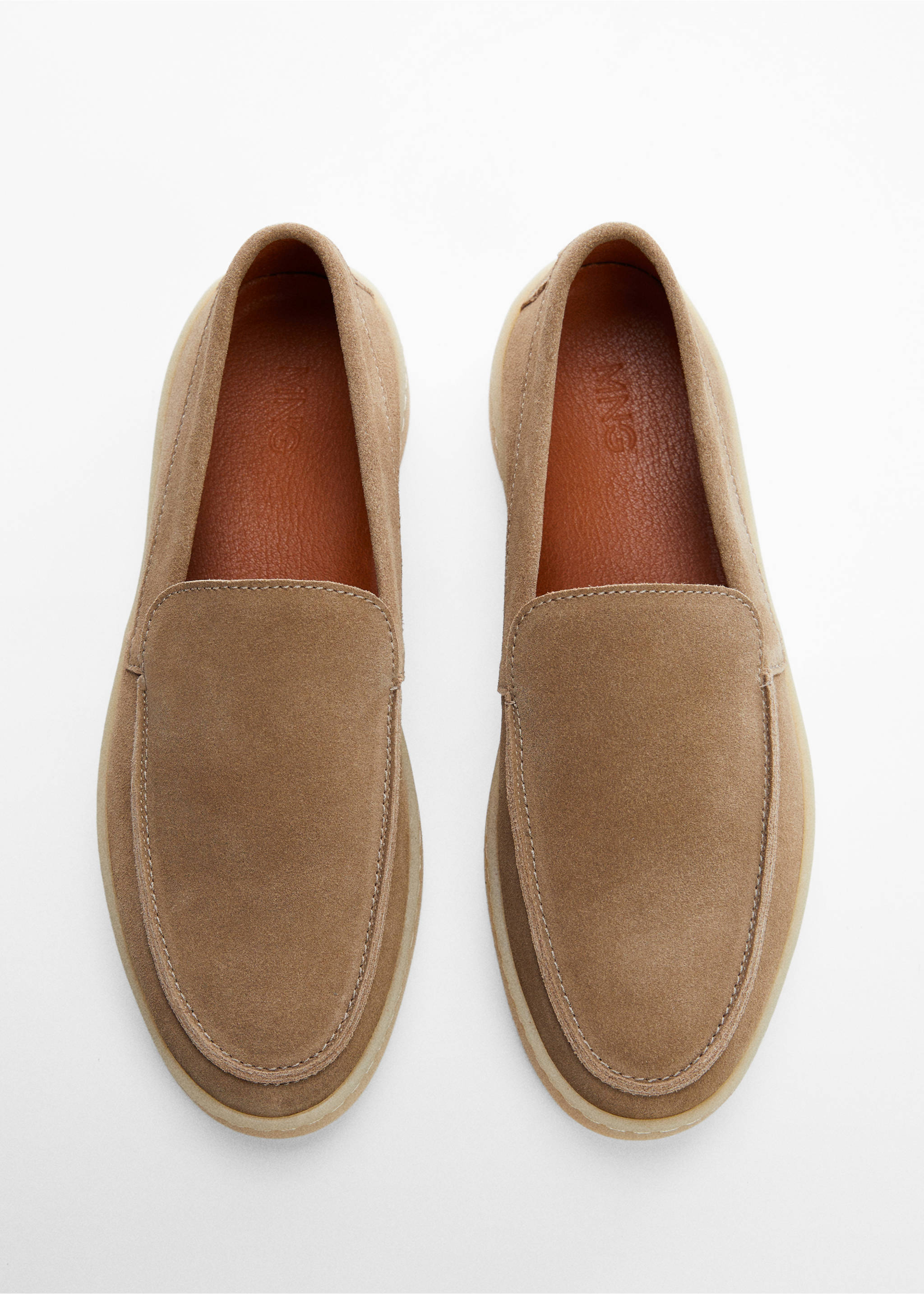 Split leather shoes - Details of the article 3, Light/Pastel Brown. Ref: 57001047-00.