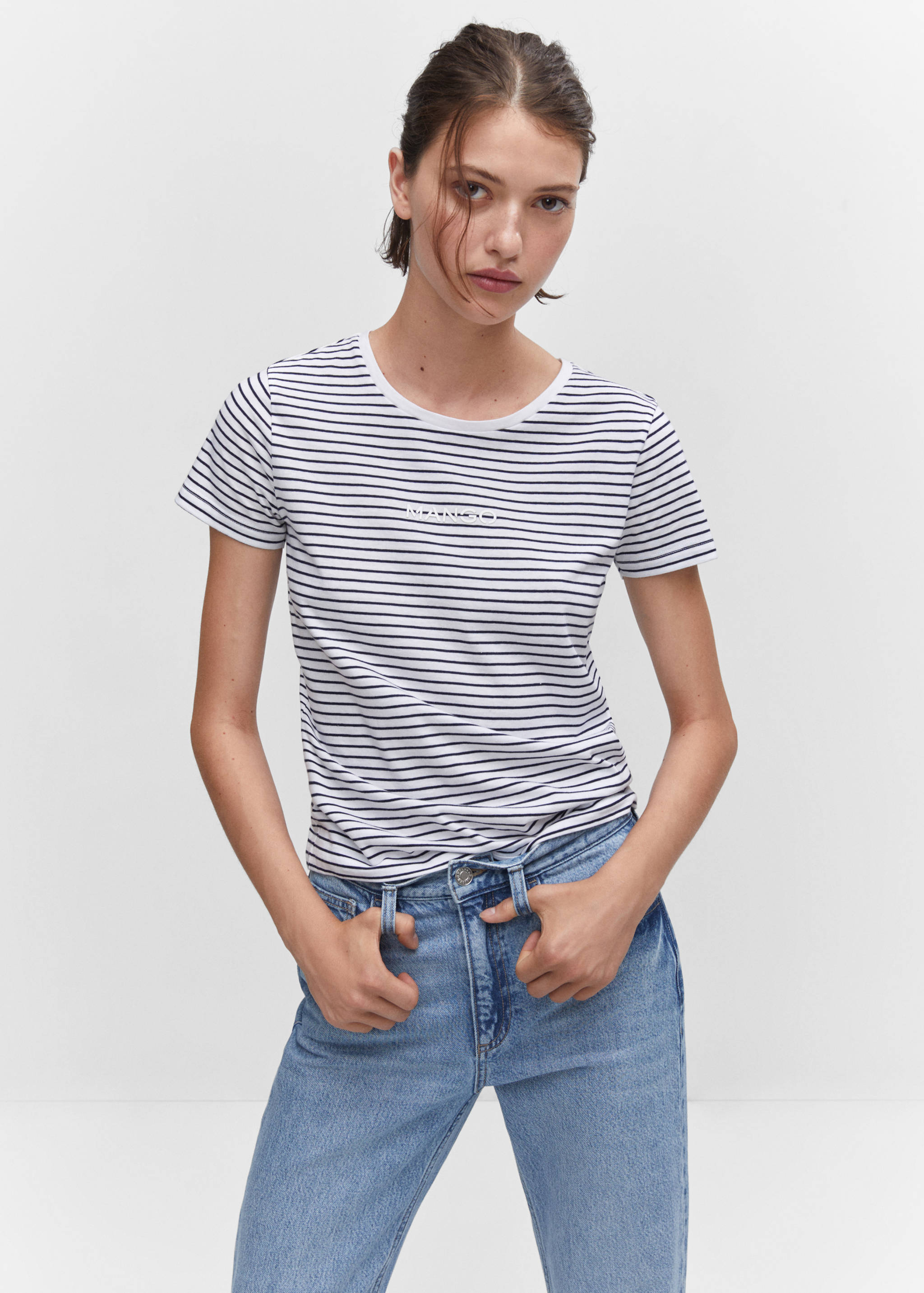 Striped logo T-shirt - Medium plane