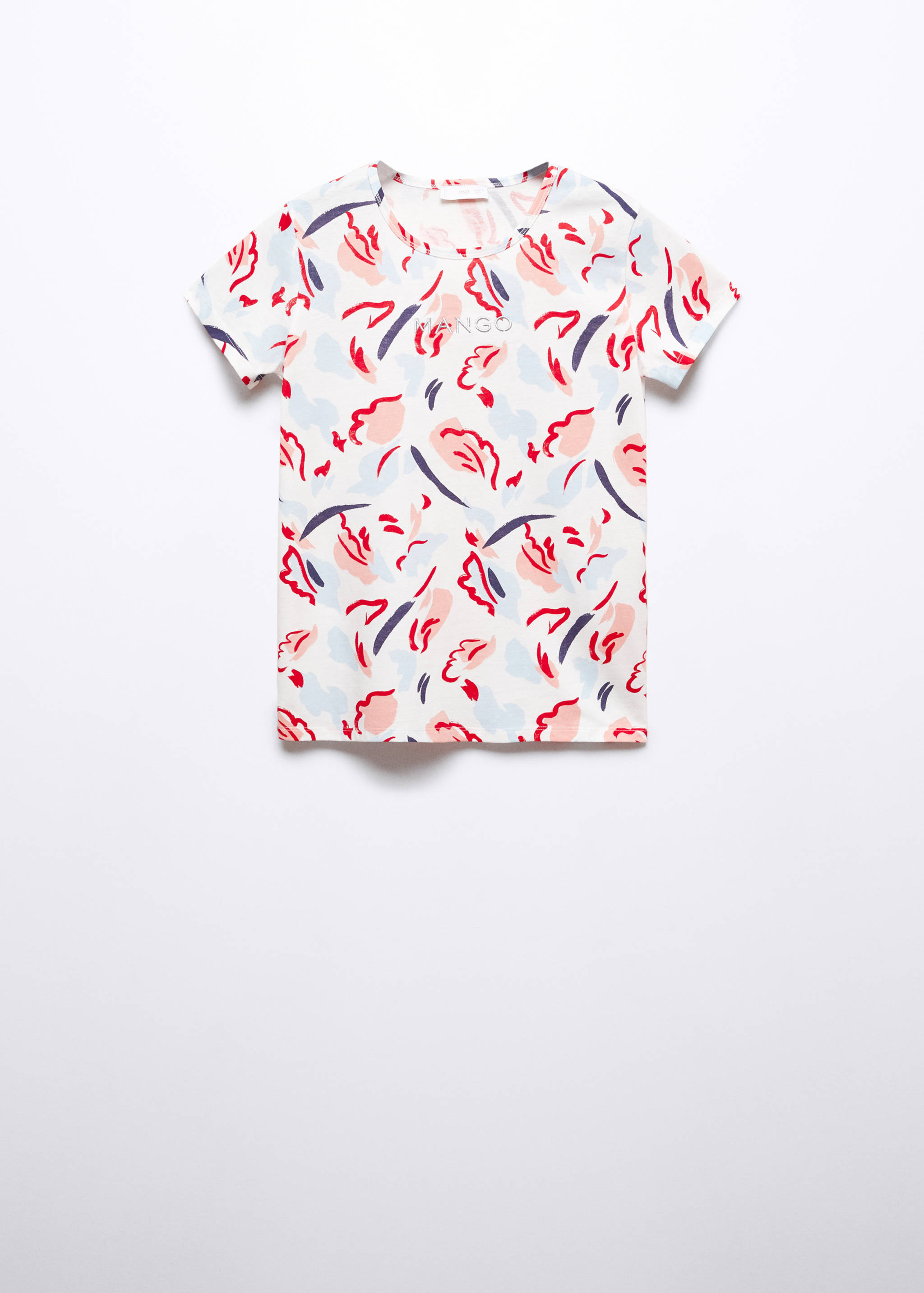 تي شيرت مطبوع عليه شعار مطرز - منتج دون نموذج