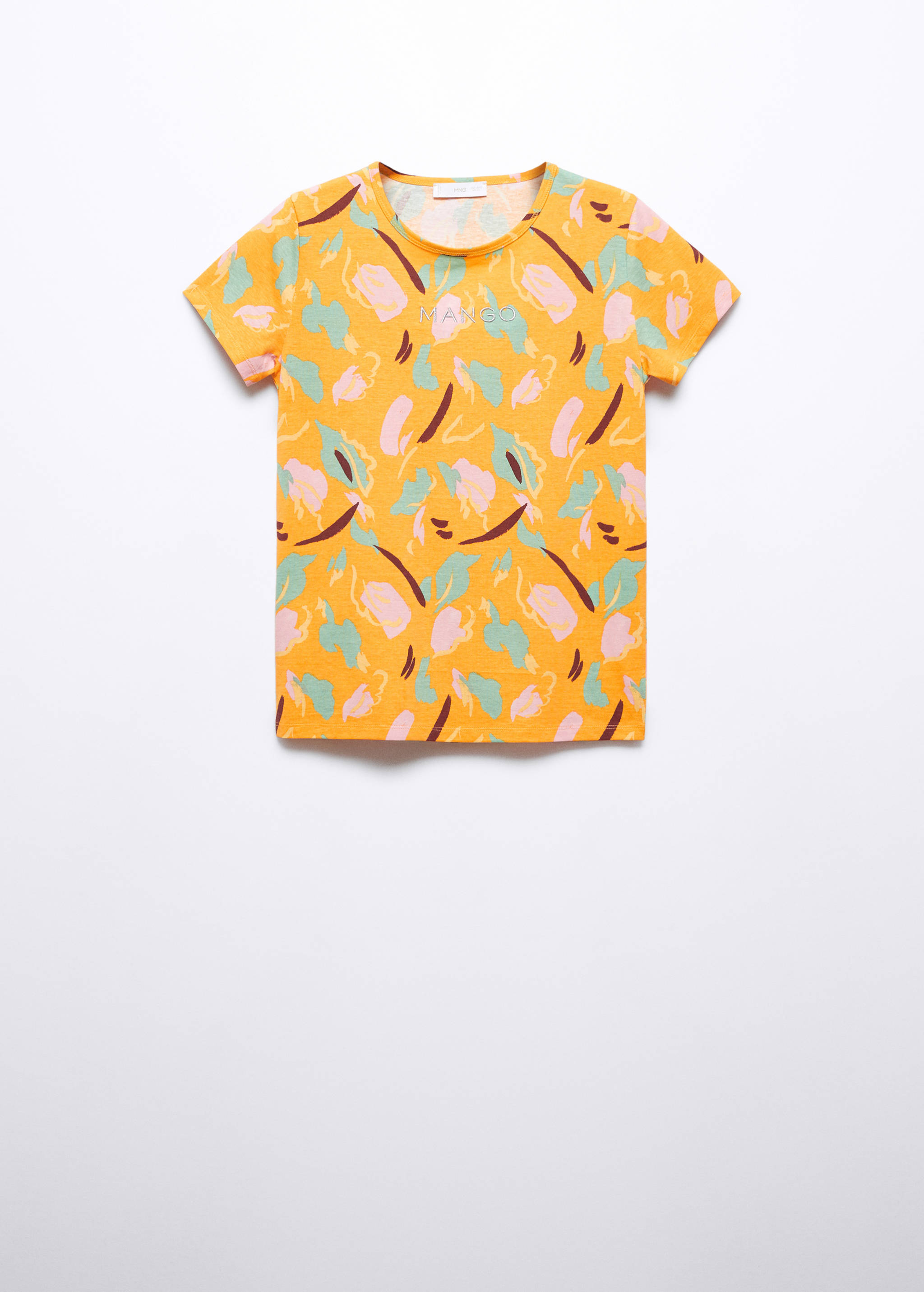 تي شيرت مطبوع عليه شعار مطرز - منتج دون نموذج