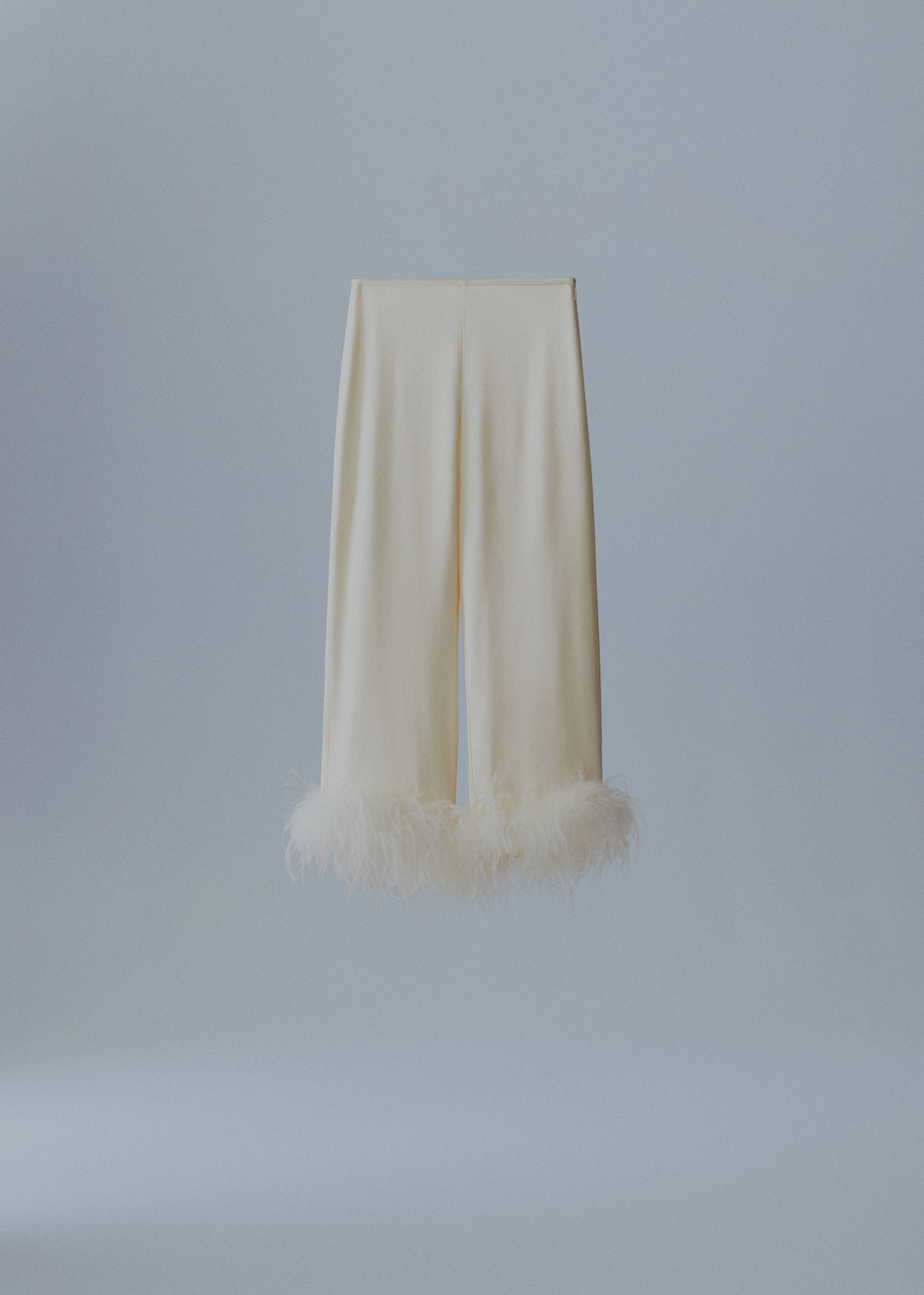 Satin trousers with feather detail - Article without model