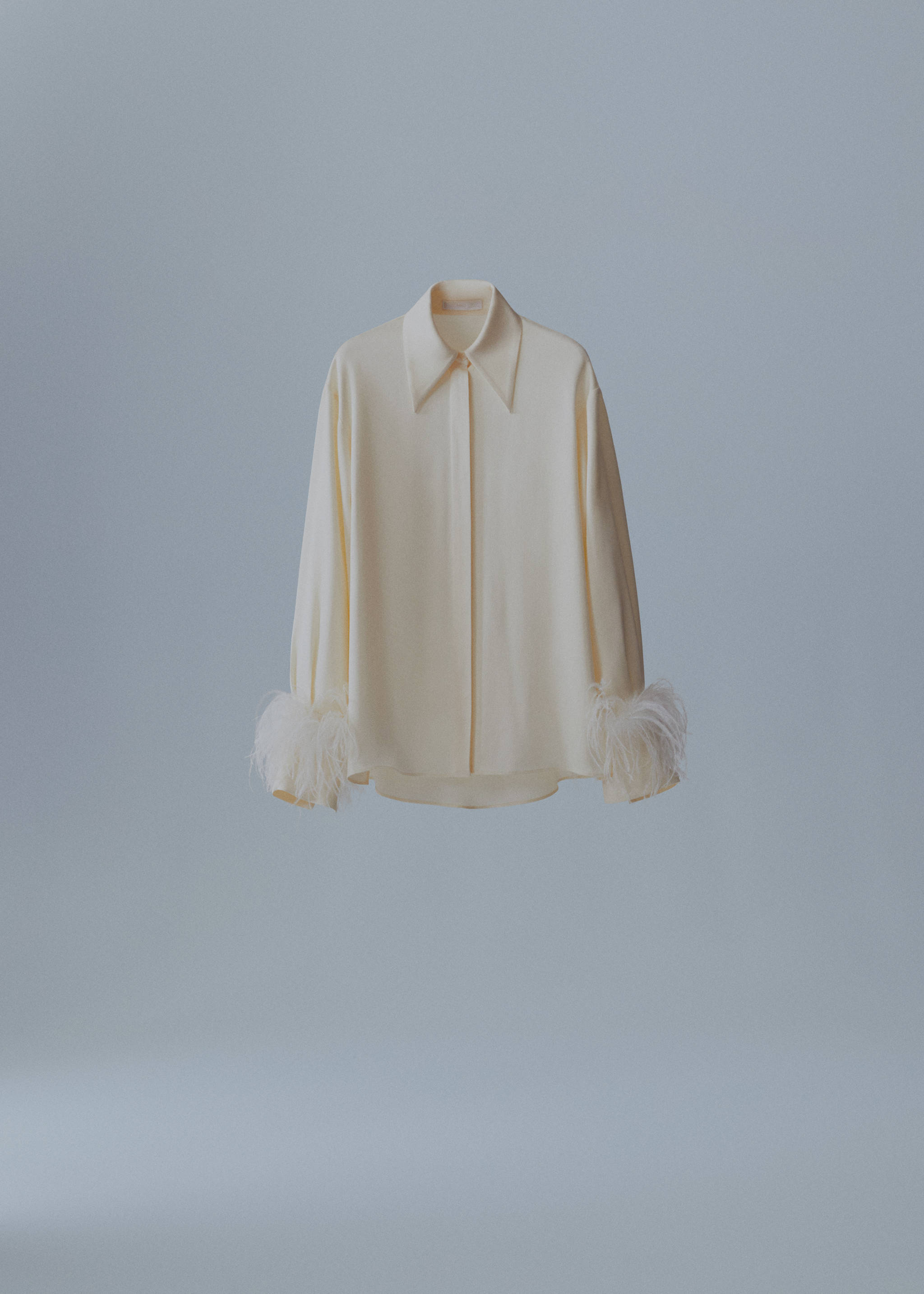 Chemise satinée détail plumes - Article sans modèle